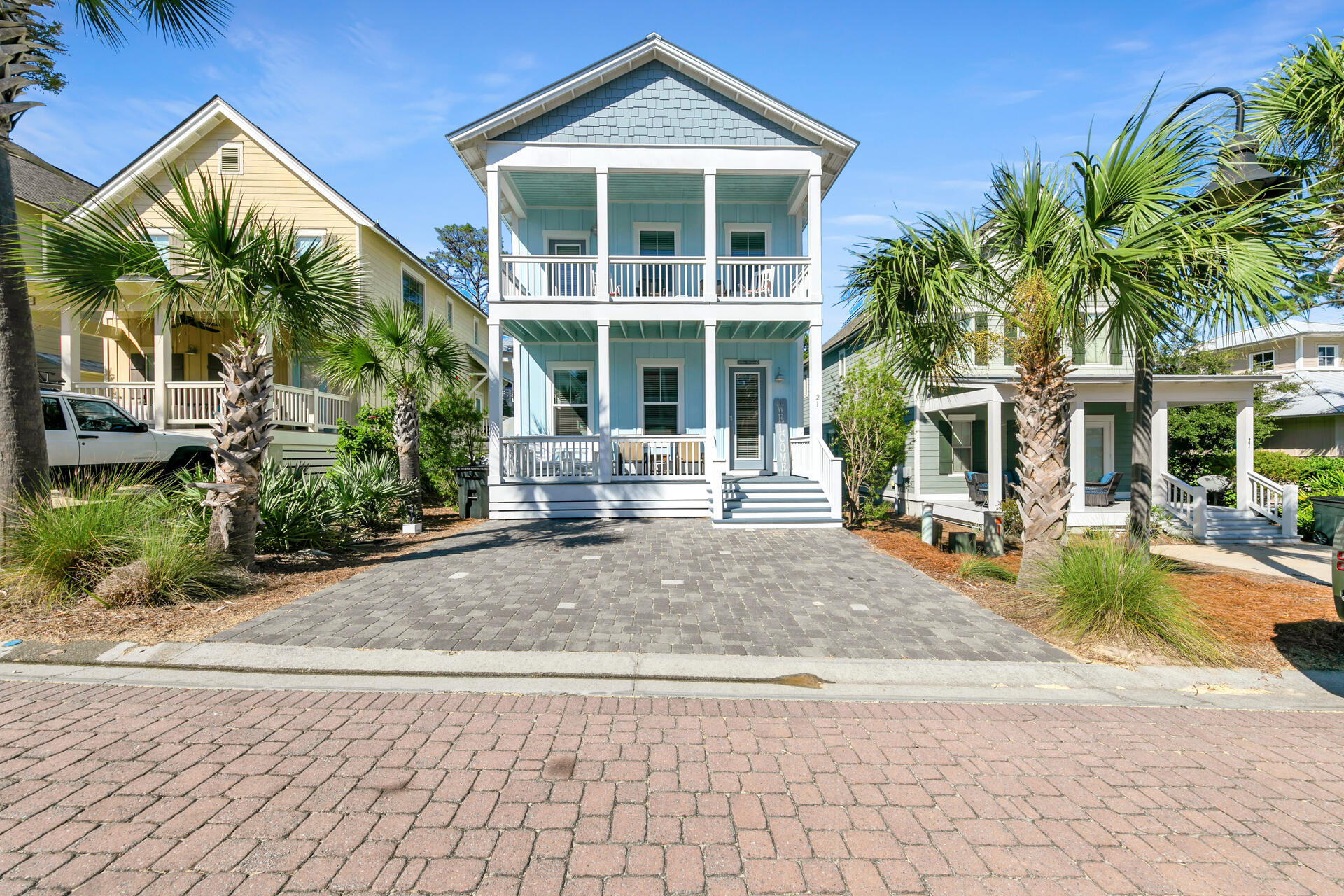 This beautiful 3 bed 3 bath home located on the west end of 30a is sure to impress! Located behind Stinky's restaurant, this home is in the perfect location for a full time residence or as an investment property. The Dune Allen beach access is located only .3 miles away and provides beautiful gulf access. The neighborhood pool is conveniently located just steps from the home. This home features ceramic tile flooring on the first level and hardwood flooring on the second level. As you enter the home you notice the spacious living room area and high ceilings throughout. The kitchen is open to the living room area for entertaining and comes complete with granite countertops and stainless steel appliances. The large master bedroom and en suite bath are located on the main floor along with the laundry room. The beautifully tiled shower with rainfall and double shower heads is a great place to unwind after a day at the beach. The home also features a private deck in the backyard with an outdoor shower. The second level of the home is where the fun begins with an oversized living room/game area. There is an additional porch off the front that provides beautiful sun rise and sunset views. There are two bedrooms on the second level with one having bunk beds to maximize the space. This home is being sold fully furnished.