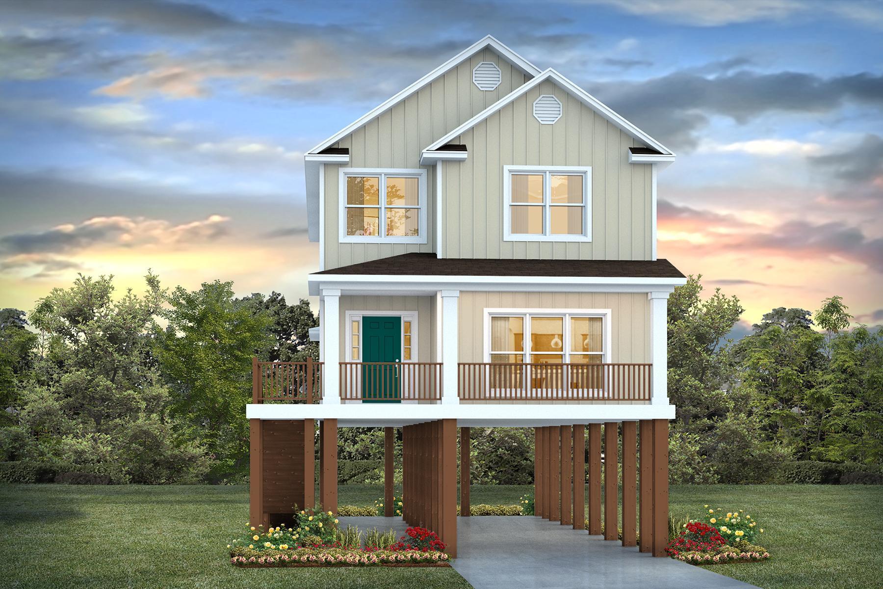NOW SELLING! Welcome to Captains Cove in Navarre, FL. The stunning Bradford floor plan is a well-designed 2 story model on pilings. Stunning Quartz countertops in kitchen and baths, all stainless-steel appliances, gorgeous EVP wood look flooring & plush carpet in the bedrooms. Tile Shower in Primary Restroom. The Smart Home Connect System includes several Smart Home convenient devices. Upscale home with great curb appeal. Community Pickleball Court is an incredible amenity. Must see! ALL LISTING pictures, colors, features, and size may vary. Square footages are approximate.