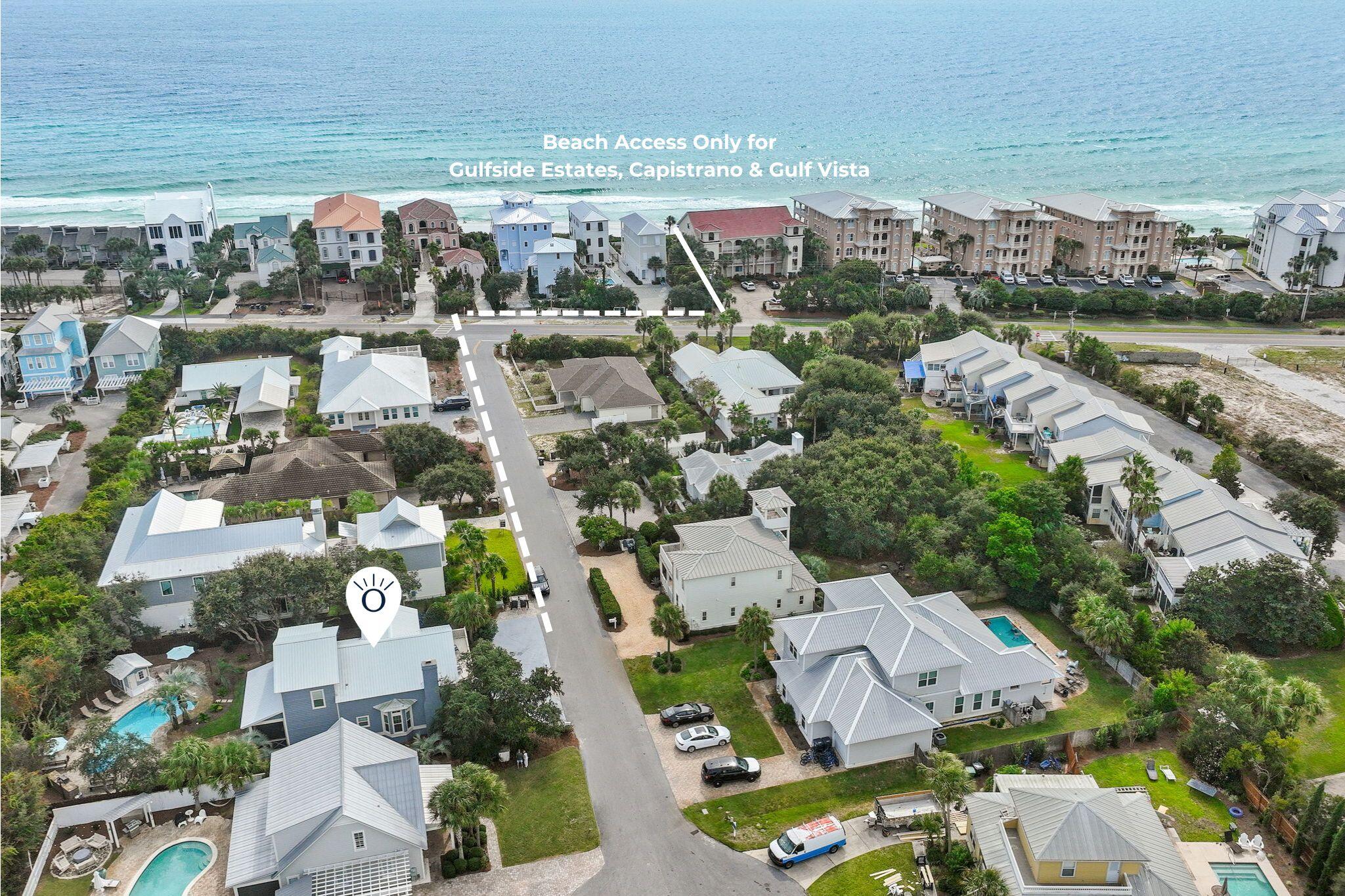 Deeded private beach access just a 3-minute stroll away sets this Seacrest home apart on East 30A! Ideally located between Watersound and the iconic communities of Alys Beach and Rosemary Beach, All In - Seacrest offers the best of coastal living with a heated pool, fire pit, outdoor kitchen, and screened-in porch surrounded by a large fenced backyard—your own private oasis for relaxing, entertaining, and making memories. Inside, the open-concept design features a beautifully renovated kitchen with granite countertops, stainless appliances, and a spacious island that flows into the bright dining and living areas. With 6 bedrooms and 5 baths, there's plenty of room for family and guests to spread out and enjoy. Recent updates impact windows and doors, new tankless heaters, HVAC and fence. Imagine mornings that begin with coffee on the screened porch, the sound of waves in the distance, and afternoons spent poolside in your own private backyard oasis. It's paradise by the beach.  You don't want to miss this special property.
