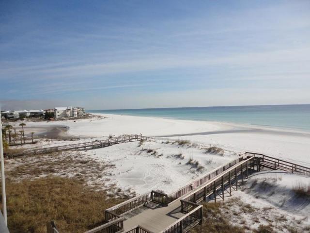 Just reduced! Gulf-front with incredible views of what the NY times has said ''may be the best beach in the continental United States,'' this adorable one-bedroom getaway is ready for its new owners. All you need is a suitcase because this is being sold fully furnished and has a strong rental history. The recently renovated Commodore's Retreat with just 24 units is centrally located and near one of the 30a's most popular coastal dune lakes, Eastern Lake. From its shores you can enjoy fishing, paddle boarding, swimming, and more in addition to the beautiful emerald waters of the Gulf of Mexico. The community pool is the perfect place to cool off too. Once back inside you will enjoy the open floor plan of the living, dining and kitchen with views from every room Hall bunks provide extra sleeping space plus a spacious master plus a spacious master bedroom. Enjoy beach living at its finest at Commodore's Retreat.  Ask your RealtorÂ® to schedule your private showing today!