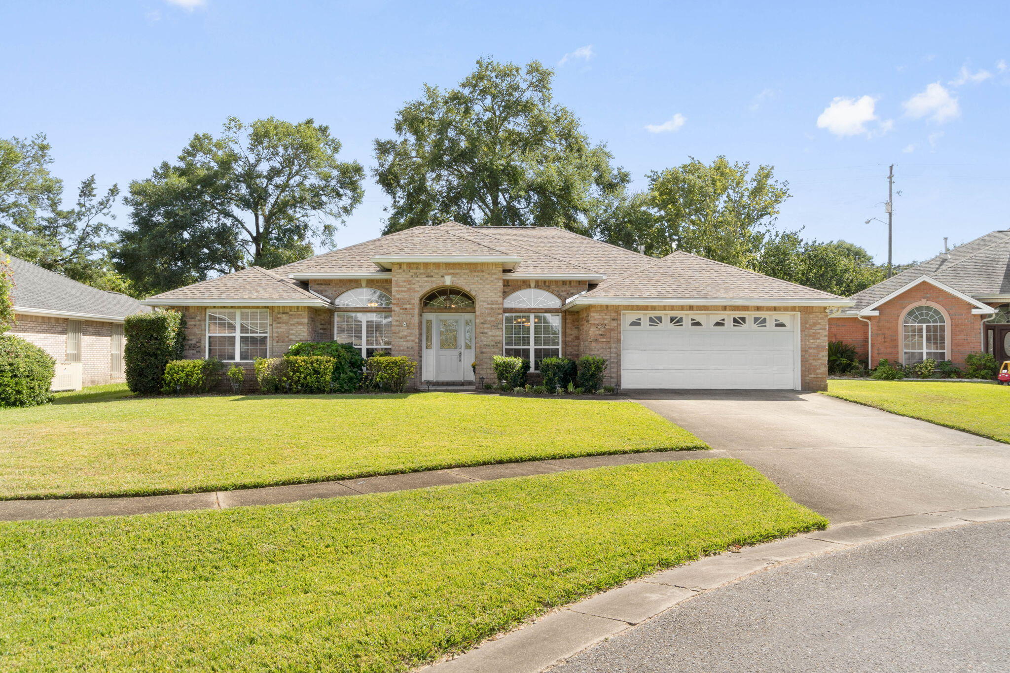 Beautiful brick home in the Cinco Ridge Estates Subdivision, with water access just up the street. This 2,008 square foot home has 3 bedrooms, 2 bathrooms, a formal dining area and a separate office area. A new roof was installed in April of 2020. The interior was completely renovated in 2021 to include new vinyl plank flooring throughout most of the home with new tile in the bathrooms and carpet in the Master Bedroom. The bright and spacious kitchen had all new cabinet doors installed with soft close hinges and drawers, new Quartz countertop, backsplash and lighting. New interior paint throughout. The Master Bedroom has a raised tray ceiling and large windows. Complete Master Bath remodel was done to include a new double vanity, bathtub, a zero entry shower, new toilet, paint, lighting and tile flooring. The guest bath was also updated to include a new tub, vanity, toilet, flooring, added shower lighting and paint. A new breaker box was installed as well as a 16 SEER A/C and Two Stage furnace with variable speed. There also is a 3-stage undersink water filtration system as well as a smart lock deadbolt on the front door.  French doors from the living room lead out to a covered patio to enjoy the beautifully maintained large backyard.