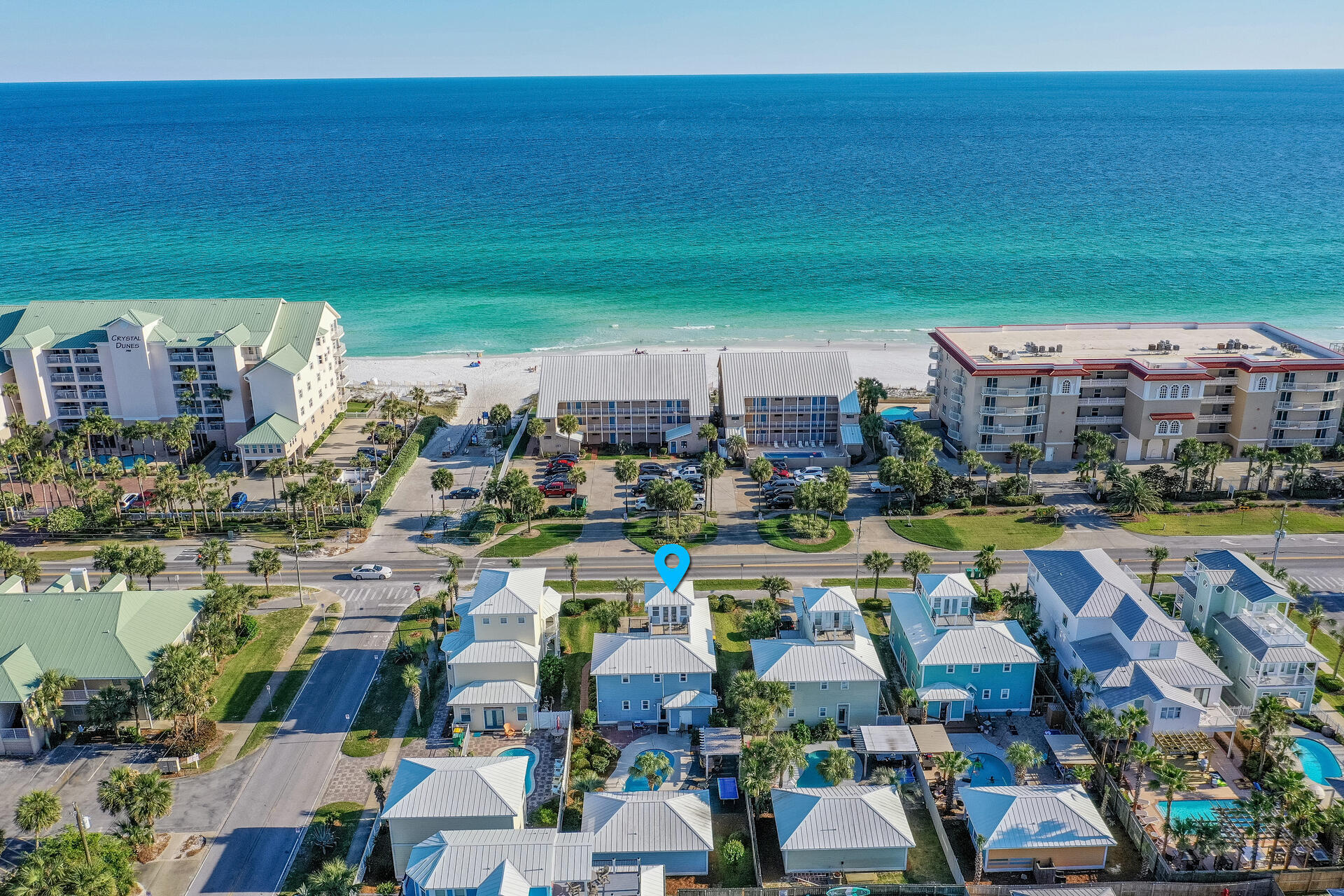 ***Under Contract but Accepting Back Up Offers with showings***One of the best ROI's you will find along the Emerald Coast in today's market!  This 2nd tier beach home has over $175,000 on the books for 2021 already this year.  Managed by owner, the seller will make every effort for the new owner to make an easy transition to by owner management.  This 5 bedroom with bunk room eagle's nest area comes with gorgeous gulf views, a heated pool and sits prominently on Scenic Hwy 98 in the Crystal Beach subdivision.  In close proximity to Henderson Beach state park, The Henderson Resort and Spa, BeachWalk Cafe, Camille's, Destin Commons and many other city amenities, you don't have to get back into your car to enjoy your time at the beach!  Property is only 40 steps from the Shirah beach access. Seller will give $25,000 decorating allowance with acceptable offer. 
This property has a 5 Star Rating on VRBO with 86 reviews.  Seller Disclosure in documents. *Measurements and info are deemed accurate to the best of our ability but should be verified if concerned*