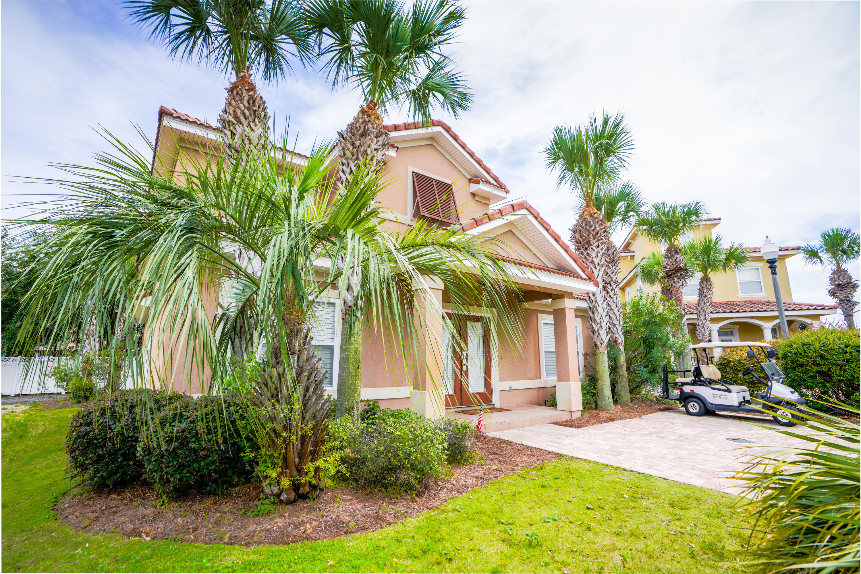 Located in the gated Emerald Waters Subdivision just off Scenic Hwy 98 and steps from the beach, this custom built home is situated on the Southern most lot in the neighborhood so the walk to the beach is merely a few yards. Boasting of 4 bedrooms, 4 baths, and a private pool for the ultimate relaxation, this home comfortably accommodates 10 guests. With recent upgrades to living room furniture, new freshly painted kitchen cabinets and walls, new blinds throughout the house, as well as new flooring throughout staircase and second level this home is move-in ready and rental-ready! Large master bedroom & private bath & guest bedroom in 1st floor plus 2 add'l bedrooms in 2nd level. Home is Flood Zone X and does not require Flood Insurance. Within 5 mins of SilverSands Outlet mall & local eate