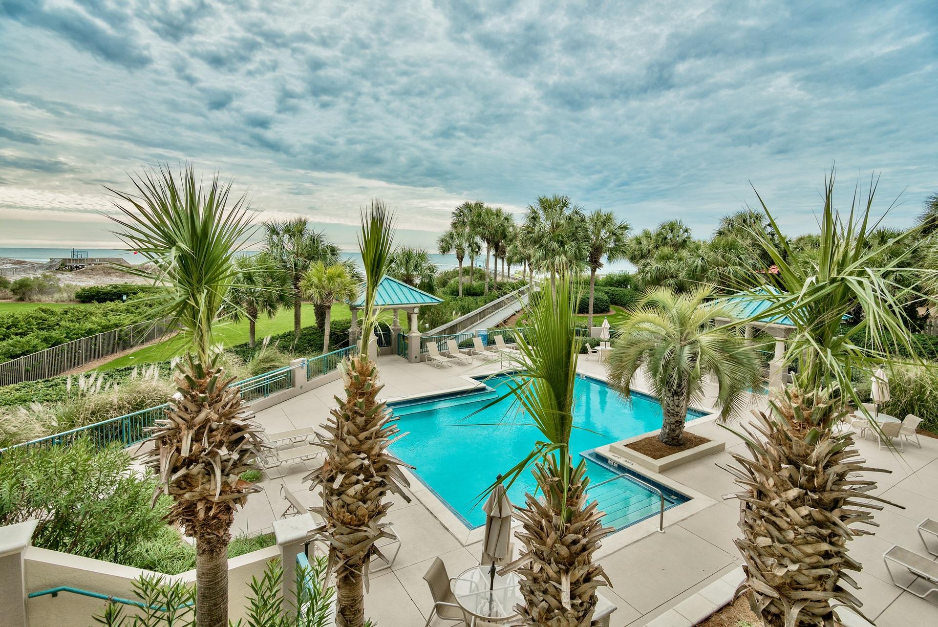 This beautifully furnished condo is located on the 1st and 2nd floor of Southwinds III of Sandestin Golf & Beach Resort. South facing views of the Gulf of Mexico and private Southwinds pool are visible throughout this spacious home. Brand new AC installed July 2018! The unique 2-story floor plan offers a spacious, open kitchen, large family room and a formal dining area on the 2nd floor entrance. The main floor features two generously sized bedrooms. Each bedroom has a walk in closet, private bath, and a personal entrance onto the pool deck. Relax on the oversized balconies located on both levels. A split level condo has many pros: 1. Easy access from parking area, 2. Direct, easy access to pool and beach, 3. In case of emergency, egress from the home is available on both floors, and 4. Entertainment area is separate from sleeping quarters. This home is a must see! Southwinds premier beachfront address is perfect for those seeking a second home or permanent residence on the most beautiful beaches. Enjoy private beach umbrellas and beach service with ownership at Southwinds. This gated, Gulf-front community is rental restricted. As an introduction to the Sandestin lifestyle, we invite our new owners to explore some of the amenities that make Sandestin special. The listing brokerage and seller(s) are presenting the buyer(s) of this property with a golf foursome at one of our three championship courses, an introductory membership at the unrivaled Burnt Pine Golf Club, one spa service up to $100 in value, and (2) 90-minute rounds of court time at Sandestin Tennis.