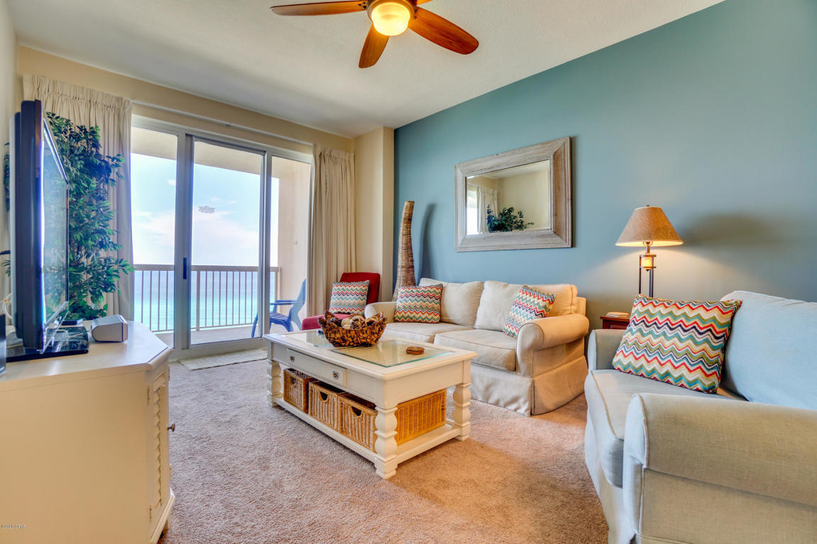 BEST OF THE BEST IN SUNSIRSE BEACH! Sunrise Beach unit 904 has the PRIME location in the deluxe 25-story Gulf front complex, offering
dramatic Gulf views over the elevated pools. This highly upgraded, turnkey offering conveys fully furnished and rental ready. Interior features include a spacious
and open floor plan with raised ceilings. The fully equipped, recently remodeled kitchen features custom shaker cabinets, tile backsplash, new appliances, and
beautiful quartz countertops & breakfast bar. Master bedroom is Gulf front with balcony access. On-suite master bathroom features tile floors, quartz double
vanity, and custom walk-in shower. Kitchen, dining, and living area have huge gulf views. Guest bed room and bonus bunk room are larger than most.