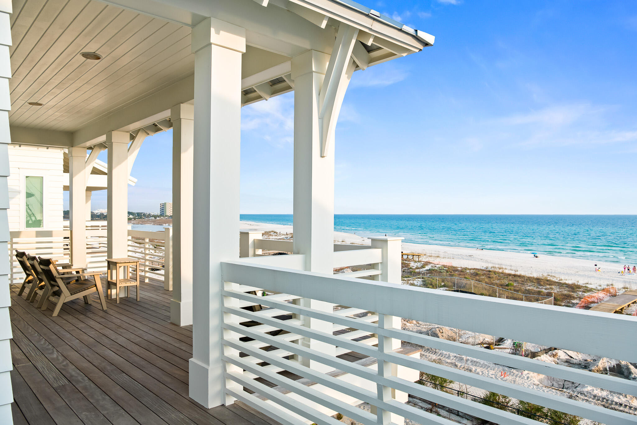 Anchored in the exclusive Palm Court enclave just south of 30A, this newly built Inlet Beach residence delivers a rare combination of architectural presence and coastal ease. Rising four stories and spanning nearly 5,000 square feet of thoughtfully executed design, 17 Palm Court was crafted for those who move between worlds, effortlessly balancing laid-back beach days with refined, high-design living. From the moment you step inside, clean lines, curated materials, and intentional volume set the tone. Wide-plank hardwoods, statement lighting, and expansive glazing elevate the interiors. A private elevator connects each level with ease. The main living floor is designed to impressopen, airy, and anchored by a custom kitchen outfitted with chef-grade appliances, sleek cabinetry, and a massive waterfall island that turns everyday dining into a showpiece.

Eight bedrooms, including a luxe primary suite, deliver privacy and comfort on every floor, each with en-suite baths that rival boutique hotel standards. Dual laundry stations, multiple lounge spaces, and a flexible layout accommodate the rhythms of real life or high-capacity hosting. Outdoors, a private pool and terrace space bring the party outside, framed by Gulf breezes and moments from beach access.

Located in a rental community, 17 Palm Court is more than just a beach house. It is a bold architectural statement tucked in one of 30A's most discreet corners. Swanky, sleek, and unapologetically elevated, this is Inlet Beach defined.