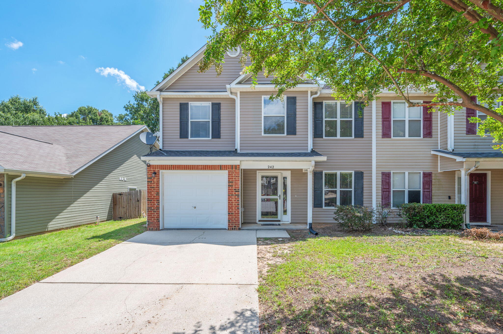 This spacious and modern 5-bedroom, 3-bathroom townhome in Crestview offers comfort, functionality, and style across two levels. Featuring durable luxury vinyl plank flooring throughout, this home is designed for low-maintenance living without sacrificing aesthetic appeal.

The main floor includes a full bedroom and bathroom—perfect for guests or multigenerational living. The kitchen comes pre-appointed with sleek stainless steel appliances, ample cabinetry, and a contemporary feel. Ceiling fans are installed throughout, and the front storm door adds security and energy efficiency.

Upstairs, you'll find four additional bedrooms, two full bathrooms with glass-enclosed shower-tub combos, and a convenient laundry area with hookups. Step outside to enjoy a fully fenced-in backyard complete with a large wood deckideal for entertaining or relaxing in privacy.

Highlights:
" 5 Bedrooms | 3 Bathrooms
" Vinyl plank flooring throughout
" Bedroom and full bath on main level
" Glass-enclosed shower/tub combos in all bathrooms
" Upstairs laundry hookups
" Storm door on front entry
" Large private backyard with wood deck
" Privacy fence

Call us today to schedule a private showing!