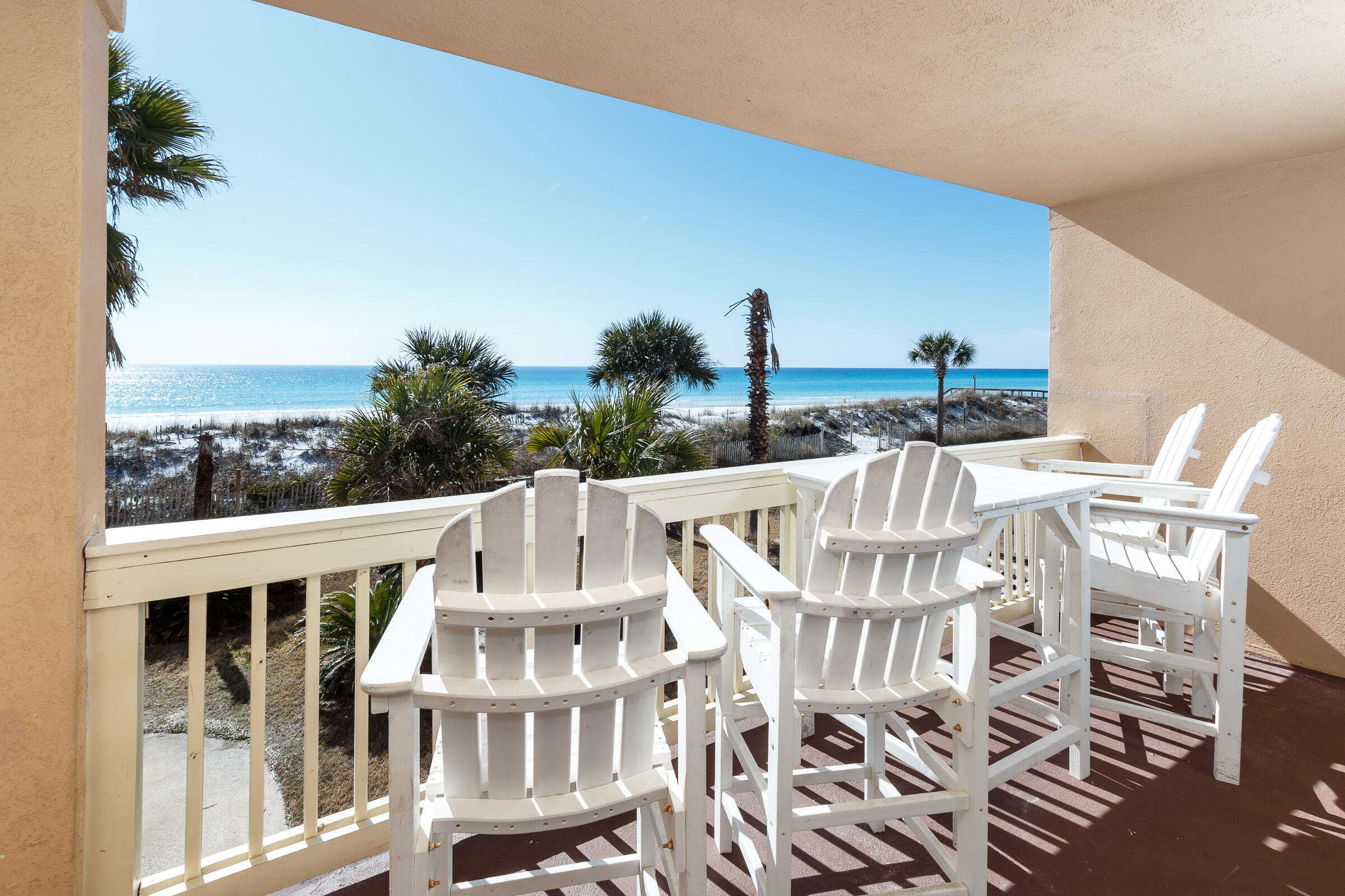 PRICE REDUCED!  MOTIVATED SELLER!  Own 80' BEACH FRONT**** Must take a look and see this price is AWESOME three story Townhome directly on
the Gulf of Mexico.  Beautiful Gulf front living.  NO HOA FEES! As you enter the first floor there is Travertine tile leading to 2 bedrooms, completely furnished, with full bathrooms and sliding glass door to grilling and patio area and private path to beach.  Full kitchen with back door to beach and dining table.  Totally equipped with everything needed to entertain two large families.  Can be used as a lock out room.  Up the stairs to the second level with travertine flooring, super large living room and open
kitchen overlooking the beach.  Large flat screen TVs in all rooms.  Large balcony off living room and
fantastic views.  Kitchen has stainless steel appliances and opens to a large dining area.  Second floor offers a ½ bath and Bedroom with full bath.  
Third floor has two large over-sized Master bedrooms.  Inviting with views of beach and water, large TV, wet bar and full bath.  The Master bath has a step in Jacuzzi tub that has 2 windows, and you may lay back and enjoy with an outstanding view all around. You can see out, but no one can see in!  Also a large walk-in-closet. Next you find an additional bedroom fully furnished with a TV and its own balcony on the east side.  Full bathroom with large tub, a must see!  Room dimensions need to be verified by buyer. Super investment, fabulous annual income.