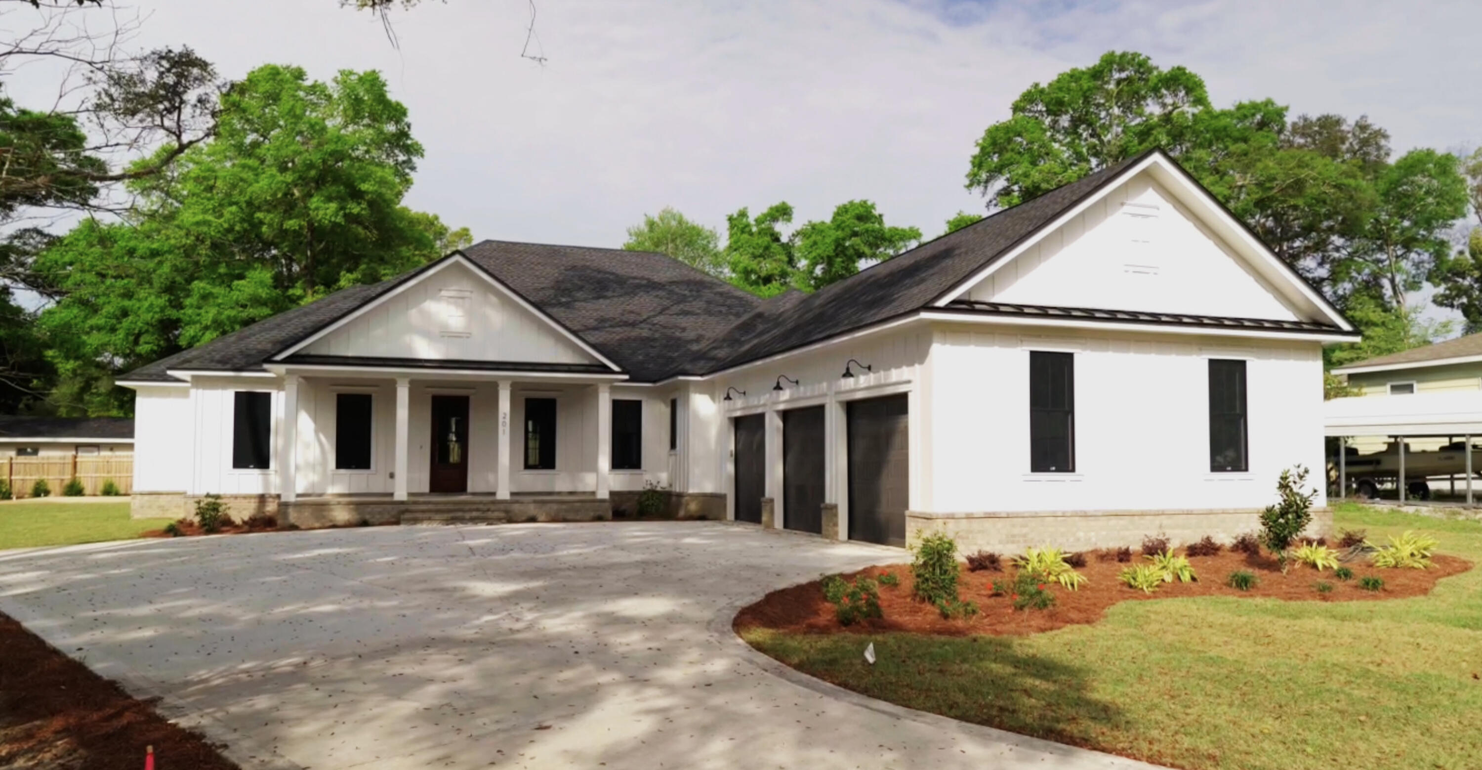 Under Construction-Presale At 3103 SQ FT with 4 bedroom, 4 bathroom plus dedicated office AND a 3-car garage. This luxurious brand new custom built Contemporary Craftsmen home has been impeccably designed for quality spacious living. The floor plan has a flowing layout which is highlighted by classic finishes, large windows and doors to bathe the space in natural light. The beautiful entryway leads into the open great room and fabulous chef's kitchen, quartz counters, 9 ft center island, solid custom wood cabinets, walk in pantry and GE Cafe Appliances -- Enjoy entertaining guests or coming together for family gatherings. Wisconsin Walnut engineered wood floors in the main areas creates a  warm and inviting atmosphere. French doors leading  to the 10x44 covered back porch perfect for outdoor entertaining or to restore and relax. Gas outlet exists for grill and outdoor fireplace. The master bedroom located on the backside of the home has an exquisite ensuite bathroom and gigantic closet. The master bathroom has an enormous shower with duel shower heads, double vanity and  commode closet. The other bedrooms are generous in size, all with walk-in closets, recessed lighting and ceiling fans. Two of the three bedrooms have ensuite bathrooms with zero entry showers. The sophisticated office was designed for at home work with French doors and large window for the perfect virtual lighting. This local builder did not spare any expense in building this home using the highest quality materials and USA products wherever possible. He builds as if he were moving in.  Additional features include: Gas range with beautiful hood, Anderson doors and impact windows, solid wood cabinetry, Tongue and Groove ceilings at the entry and back porch, glass office cabinet doors, Navian tankless water heater with recirculation, no HOA, 10 ft ceilings, and 12 ft in the garage. (Garage is tall enough to install car lift). Completion timeframe Summer 2024. This home is a quick commute to Eglin AFB, VPS Airport, Destin and countless activities to enjoy the Emerald Coast lifestyle. It is close to beautiful neighborhood parks and activities.  Buyer to verify all dimensions and information important to them.
Photos in this listing are of the identical home plan previously built. This home plans to be mostly brick exterior.

*Disclosure: Listing agent has an ownership interest in the property.