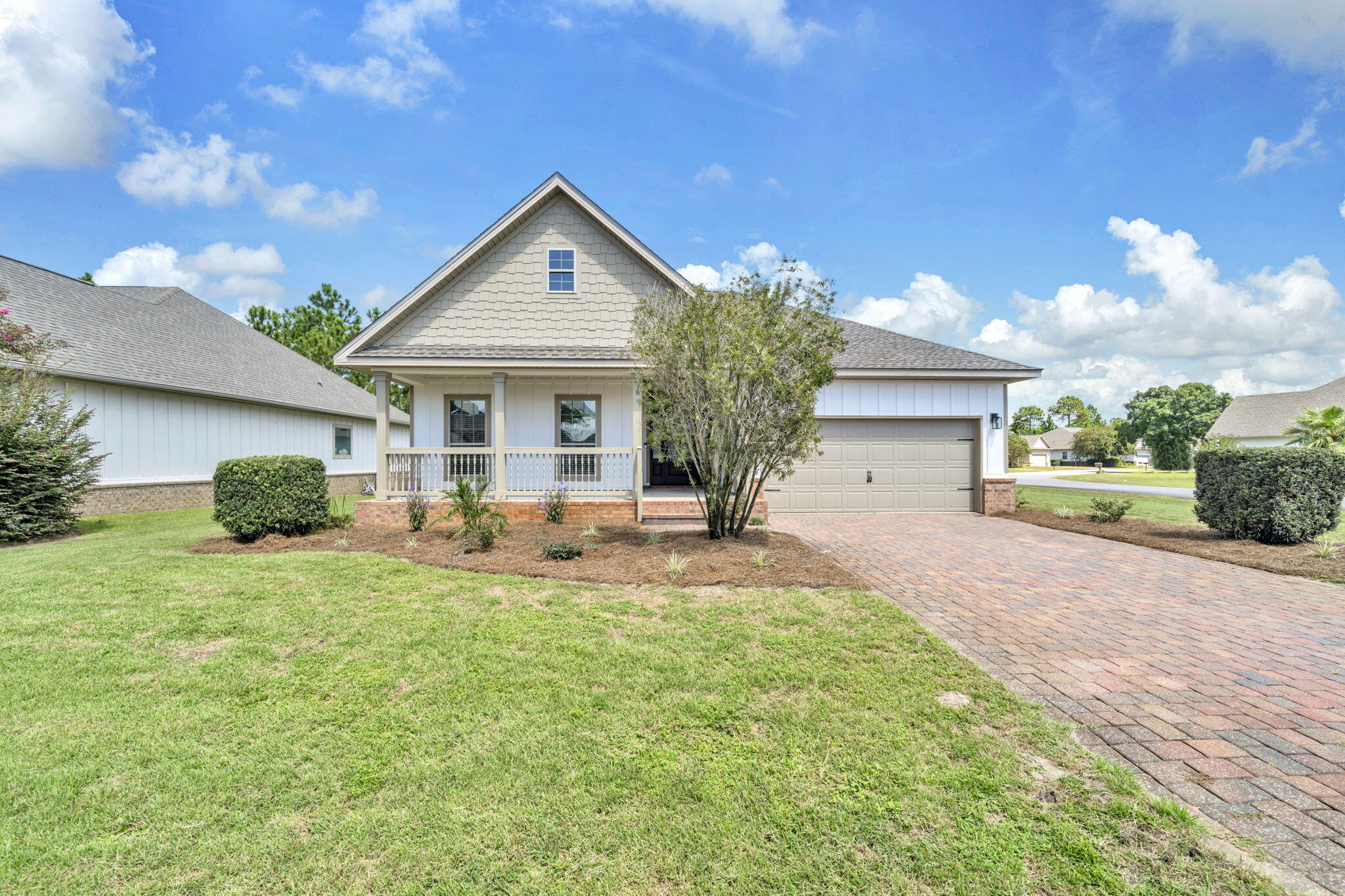 New Everything! New roof, New AC, New Floors, New Paint interior and exterior. New Appliances, New quartz counter, New Water Heater, New lighting, New fans, New faucets and more!!
Split floorplan 3 bedroom, 2 bath over 1800 sqft home close to the beach with a 2 car garage. Incredible massive community pool. Walk/cart/bike to Ed Walline public beach access. Screened in back porch. Walk/bike to nature trails. Walk/bike to Gulf Place with shops and restaurants. Rental able, turnkey home, immaculate.  Nothing to do but move in.