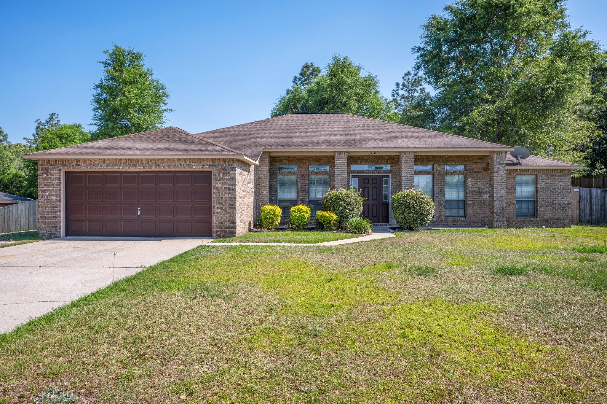Fantastic, all brick home on a spacious .64acre lot!  This split bedroom floorplan has been professionally repainted and is ready for new owners. Upon entry, you are greeted by an expansive living room that opens up nicely to the kitchen area-a great spot for entertaining. The hop-up bar offers extra seating, in addition to the eat-in kitchen area and formal dining room. Open kitchen has tons of cabinet/storage/prep space, with a center working island and SS appliances. The private master bedroom opens up to a large bathroom area, with standalone shower, soaking tub, dual vanities, and massive walk in closet. All 3 guest bedrooms are generous in size and share a full bathroom on right side of home. Out back, you will find a concrete patio, shaded nicely by mature trees. Privacy fenced yard