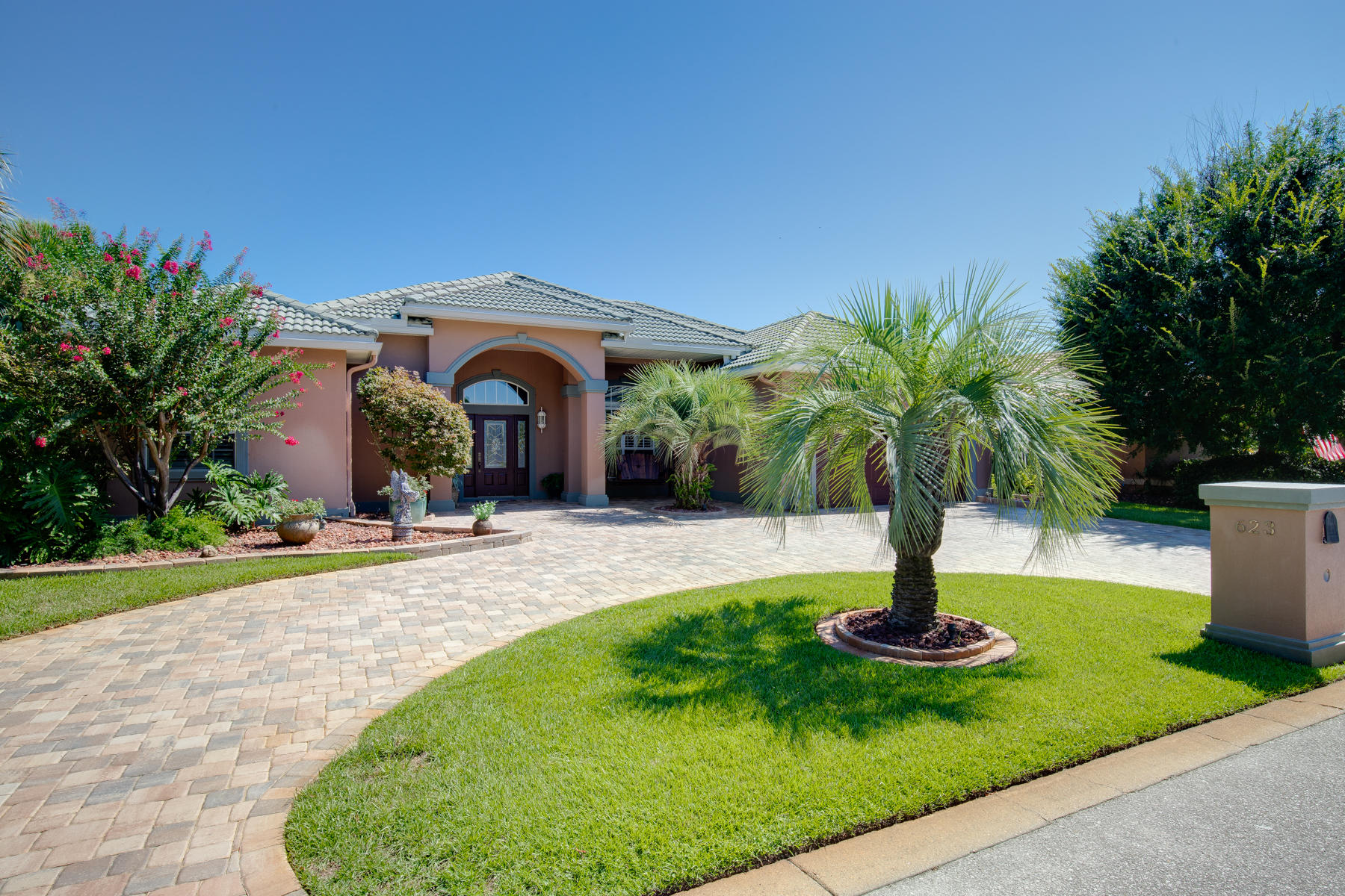 A must see home! Custom built by Boswell Builders of Destin in the prestigious gated golf-community of Emerald Bay, this remarkable 3 bedroom, 2.5 bathroom home, overlooks the 5th fairway and lagoon of this stunning golf course. This open and airy floor plan features a large kitchen with granite counter tops which overlooks 2 large living areas and spacious dining room. A marble fireplace with cozy, gas logs in the living room, built in shelves and cabinets lining the dining room walls, along with high ceilings, crown molding and plantation shutters combine to create a beautiful living space perfect for entertaining. The amazing enclosed lanai & pool provides more space for family or guests to enjoy. The master bedroom and bathroom are a private sanctuary which opens directly onto the lanai and pool area. The master suite also features a whirlpool garden tub, separate shower, twin vanities, two walk-in closets and a linen closet. This home includes a convection oven, hurricane shutters for the entire house and a whole home Generac system with a 5-year warranty was installed approximately 3 years ago. The home has a new paver driveway, new pool pavers, a new garage door motor, and was painted approximately 2 years ago. The lawn and landscaping provide quite a bit of privacy and includes a lawn irrigation with rid-o-rust system. This one won't last long. Contact us today! 

Square footage taken from tax role. All dimensions should be verified by buyer.