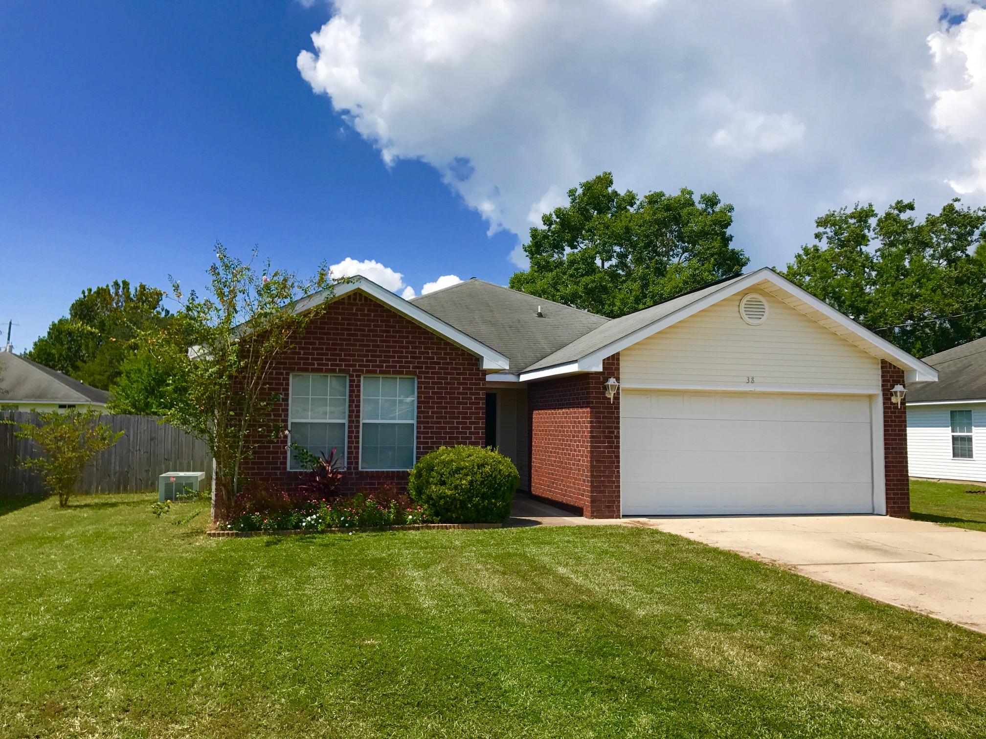New photos today! Rehab has been completed and back on the market! Your daily commute will be cinch thanks to the convenient location of this home! Navarre beach, shopping, and Hurlburt Field are all located about 10 minutes away. Low maintience brick siding is featured on the front of this home, as well as a fully privacy fenced backyard complete with a covered patio. Inside the home you will find a lovely trey ceiling in the living room and many updates. Updates include BRAND NEW: stainless steel appliances, paint, carpeting in bedrooms, laminate flooring in living room, and backsplash. The kitchen has many practical features including an eat-in area, breakfast bar, and plenty of counter space for meal preparation. Call today to see this great home! Being sold AS IS. Any sheds, outbuildings, and lawn pumps are being sold in ''as is'' condition and no value will be added. Buyer to verify room measurements.