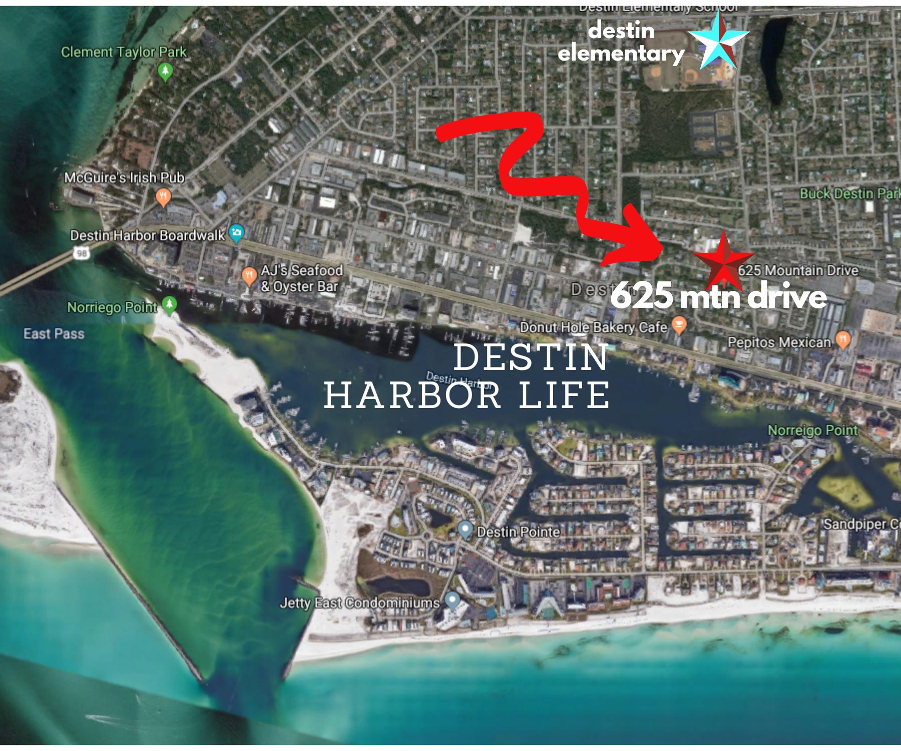 Don't miss this charming ranch home steps (less than 1/3 of a mile) from the Destin Harbor! Though your neighborhood feels like a vacation community, your new home is a short walk from the top-rated Destin Elementary school while a few steps from the delightful food and entertainment hub of the Destin Harbor.
You'll love the home's renovations with lovely details such as walls adorned with beaded board to chair-rail height and an exquisite painted brick fireplace that canvases the entire wall upon entry into the living room. Featuring a 2015 HVAC, and a brand new irrigation, this all brick home is canopied by gorgeous mature trees, crisp green grass, and a huge level back yard enclosed by a fresh privacy fence.