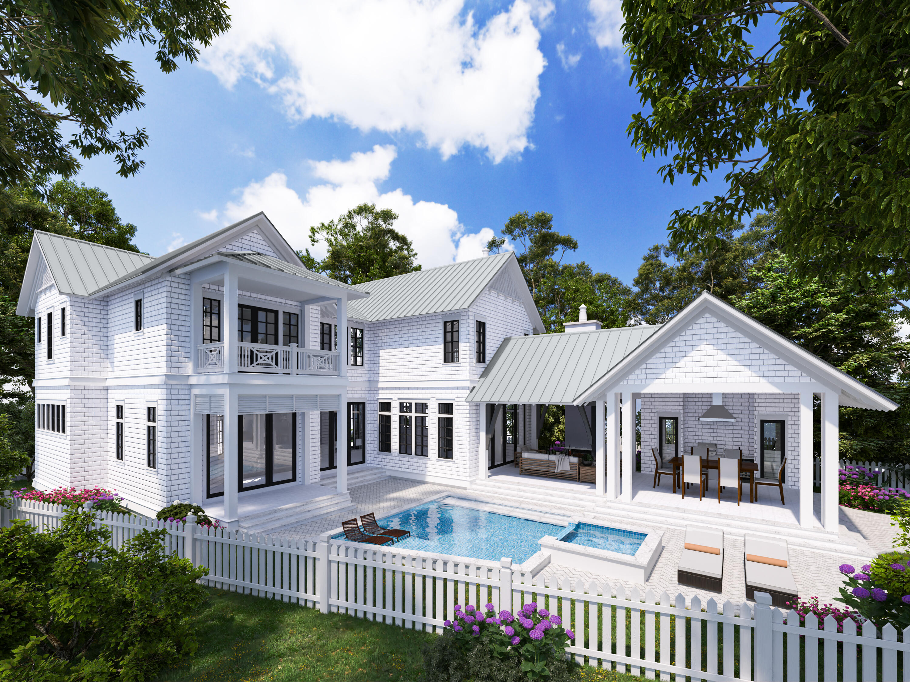 Location, location, location! This spectacular new construction Beach Residence is located in a highly desirable section of Seagrove Beach that is adjacent to Seaside and just 2 short blocks away from multiple public beach accesses!

This lovely open concept home was meticulously designed by Ivana Jazayeri of Iva Designs and is being expertly crafted by luxury home builder, Petr Kasparek of LPKK. No detail was overlooked with this very special beach retreat that will include 6 bedroom, 6 1/2 baths, 5,259 sq ft of heated and cooled space plus multiple, expansive covered porches overlooking the amazing backyard that features a heated salt water Pool, Spa and Fire Pit! Nature lovers will appreciate the mature Oaks and Magnolias that add layers of ambiance and character to this spectacular beach home. The oversized Cabana porches include an outdoor living area complete with a gas Fireplace and a separate Summer Kitchen with bar seating, making it an ideal gathering spot for the whole family to come together and enjoy after a long day at the beach! Custom interior features include 12 ft ceilings, a Chef's kitchen with Thermador appliances and Quartz countertops, a Custom Wine Room, Oak Hardwood floors, Shiplap common area walls, En Suite Baths with Frameless glass showers, Beamed and Coffered ceiling accents, multiple oversized Bunk rooms, a secondary living area and so much more! Estimated completion December of 2023.