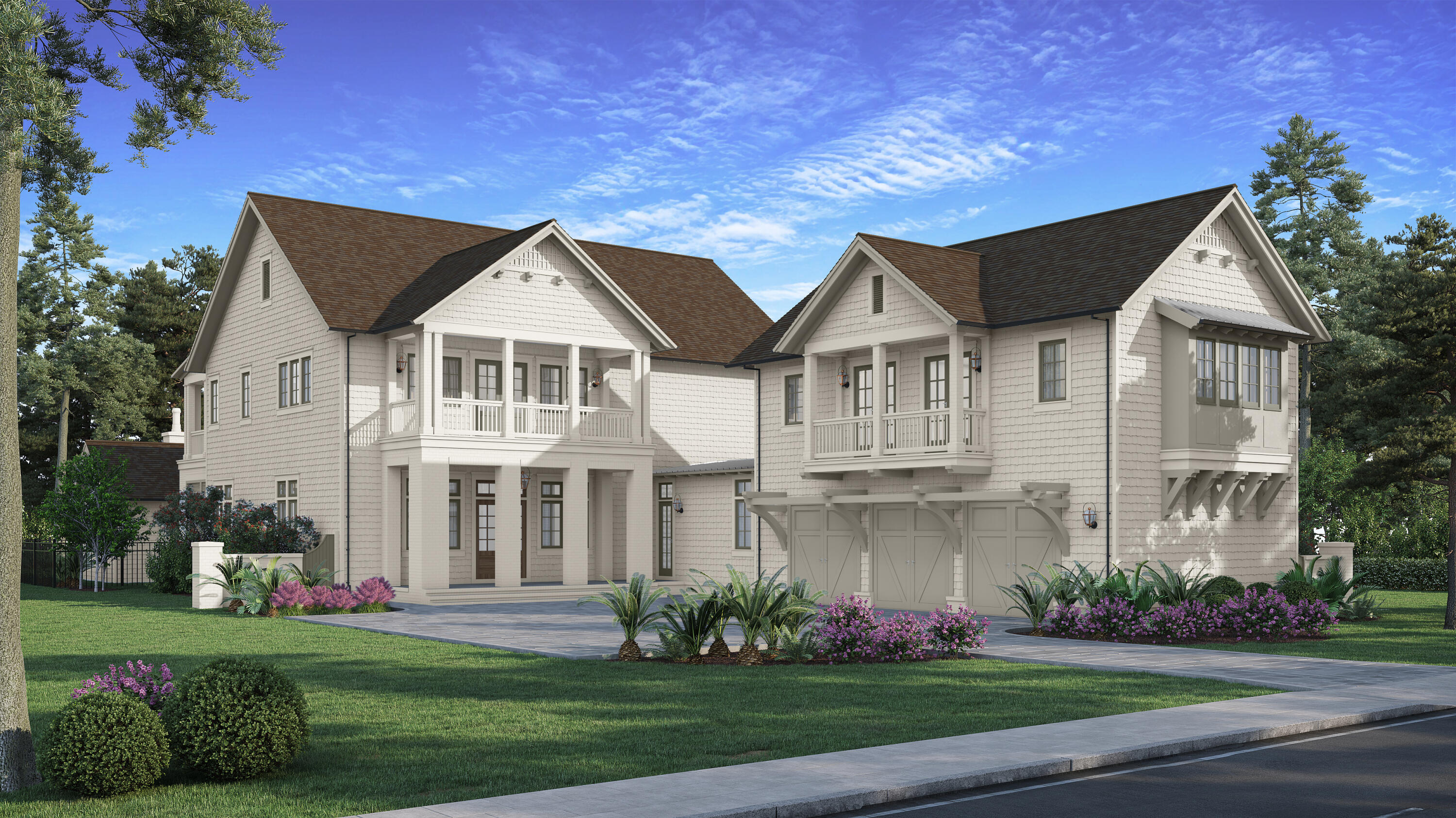 Are you wanting to build a custom home, but like the idea of saving time and hassle by having the plans and permit all ready to go? This new home is permitted and still allows for personal customization to make it uniquely yours! The homesite is on Sandcord Drive, one of my favorite streets in the new WaterSound Camp Creek community, and it has a waterview and backs up to woods. This stunning 2-story Southern-style home designed by Chris Stoyles at Archiscapes offers an unparalleled blend of elegance and comfort, featuring 6729 square feet of beautifully designed living space. There are a total of 5 luxurious bedrooms, 6 full baths, and 2 half-baths. Spacious layout with 2 expansive living areas - one up and one down -  this new home is perfect for those who love to entertain and those who want to relax in comfort. The Carriage House includes a bedroom/bath/walk-in closet and full kitchen. It is ideal for guests or as an artists loft/ private office/home gym/yoga studio or private retreat. The Outdoor Oasis features a private pool and spa as well as cabana and outdoor kitchen. The 3-car garage ensures plenty of room for vehicles, including your golf cart! This new home is located in a neighborhood renowned for its lifestyle amenities and a WaterSound Club membership is included with this new home offering access to golf, tennis, pickleball, swimming, dining, fitness, and more.