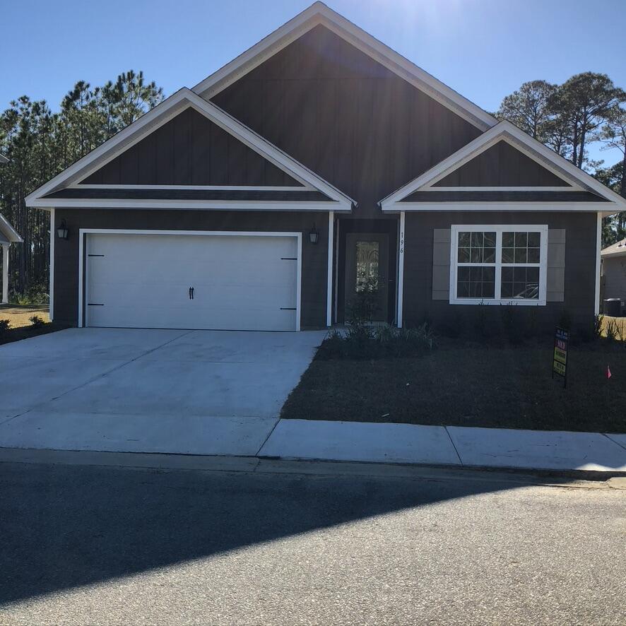 Single story home with 4 bedrooms and 2 full baths, covered porch, 8' fence will be installed in the back for privacy. Refrigerator, washer and dryer included. Gated community, community pool. Old Photos.