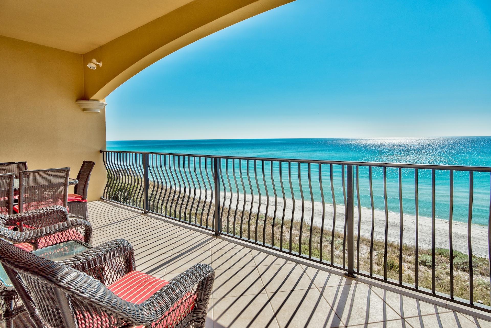 Live the dream at this Gulf-front condo which comes fully furnished with many extras. New stainless steel refrigerator, oven, washer-dryer and flooring in the bedrooms have all been updated. Making this move-in ready as a second home or vacation rental. Crown moldings accentuate the ten-foot ceilings which create a light and spacious atmosphere to this exceptionally spacious four bedroom, three bathroom unit. The cozy living room is arranged around a fireplace for watching TV or enjoying gentle breezes and stunning views through the sliding patio doors. The gourmet kitchen has quality hardwood cabinets, granite counters and a tumbled marble backsplash. Stools line up around the bar inviting guests to socialize with the chef while enjoying cocktails and nibbles before dinner. The master bathroom has a double vanity and over-sized whirlpool tub for some serious pampering. Tumbled marble stone tile enhances the walk-in shower with dual shower heads and built-in seat. This gated resort has outstanding amenities including a Gulf-front infinity edge pool and a 8,000 square foot three tiered pool with fountain. Immerse in the hot tub and make use of the fully equipped fitness center or enjoy walks along the pristine white sandy beach. Parking is reserved in the underground garage which also has secure owner storage cage. Just beyond the gates of Adagio you'll find Scenic Hwy 30A is lined with cafés, shops and restaurants. Cycle to Draper Lake, one of several coastal dune lakes in the area, or hike in neighboring Point Washington State Park.