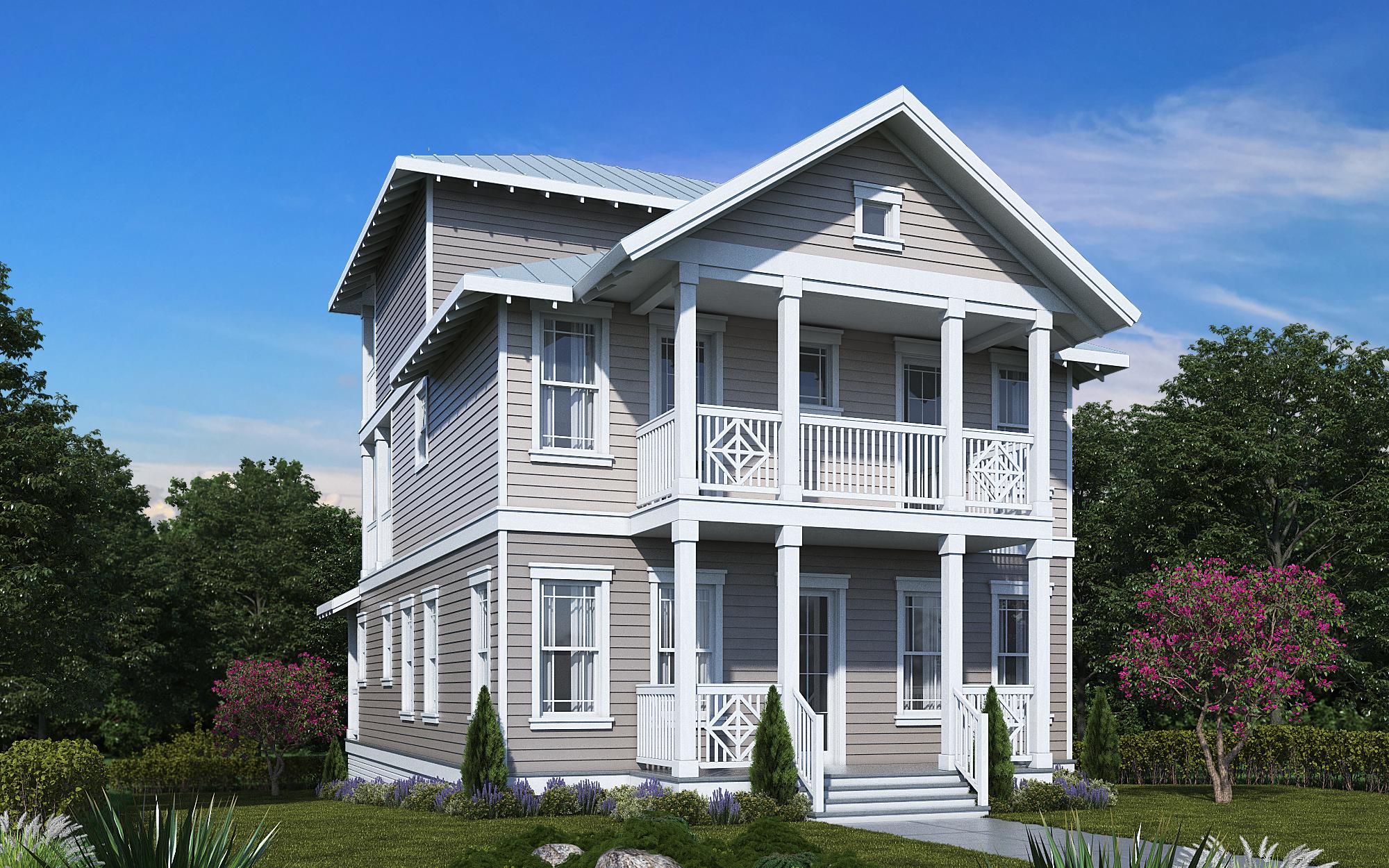 New construction by Bay Custom Builders this three story Florida Cottage is set for completion in a few short months.  This beautifully designed beach house has a grand facade with porches on every level for all bedrooms except the bunk room. The entrance will invite you into a light open concept living room with ample space for defined dining and living areas beneath an airy 10-foot ceiling. The open kitchen draws the eye with its tasteful cabinets and comprehensive range of fitted appliances. Tailor-made for gourmets and those who love to entertain, it boasts a 6-foot island which is sure to be a natural hub for hanging out or lingering over breakfast and pre-dinner beverages.  The kitchen is also fitted with a wet bar including a wine fridge and ice maker. Off the dining room a set of french doors lead to a master suite with its own balcony on the first floor. The turning staircase leads up to another open entertaining area which would make an ideal second sitting room or play area. The well-planned second floor space includes two guest bedrooms and a practical bunk room fitted with six bunks - a fun space for youngsters to call their own. On the third floor is a second master suite with a balcony overlooking the secluded and wooded trails of the state park and Seacrest Beach. Discover your own favorite café for breakfast in the neighborhood or enjoy the dining, boutique shopping and entertainment just a few blocks from Rosemary and Alys Beach. The stunning white beach is just a short distance away for morning walks or fishing, and golfers are minutes away from Camp Creek Golf Club. In the opposite direction, Camp Helen State Park provides a natural environment rich in outdoor activities including birding, hiking, kayaking and fishing on Lake Powell.