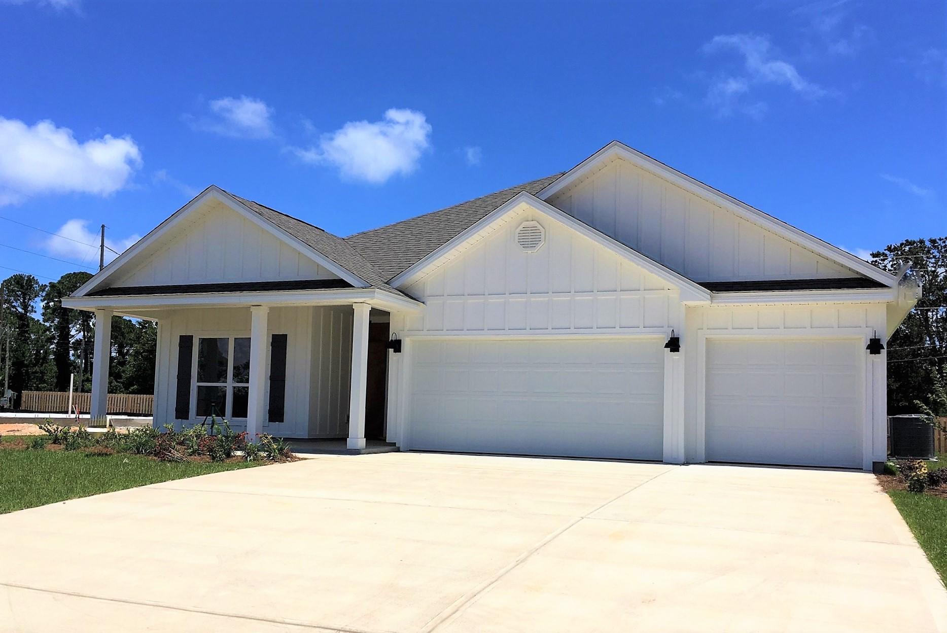 STYLISH NEW CONSTRUCTION in Shoal River Landing. The Destin plan is a 4 Bed Rm 3 bath home, 12' 5'' x 15' covered patio & 3 car garage. Lg.  breakfast nook & separate dining area. Trey Ceilings w/crown molding, beautiful granite in the kitchen & baths. Stainless steel appliances, quiet dishwasher, island bar & corner pantry. Spacious bedroom 1 with a 5'x12' 4' walk in closet, double vanity, garden tub &  large separate shower. The newest in wood look flooring throughout & Frieze carpet in the bedrooms. The Smart Home Connect System includes a video/camera doorbell, keyless entry & more. Stunning craftsman style home complete with the popular & durable Hardi board exterior. Shoal River in S. Crestview offers, underground utilities, sidewalks, community POOL & pavilion in a great localation.