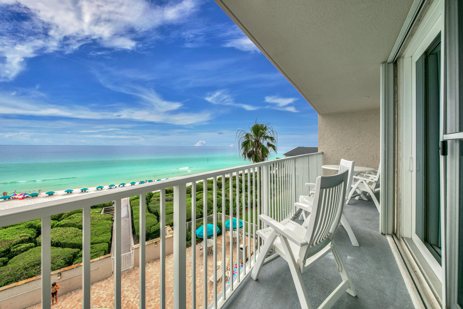 This lovely condo has a stellar view of the Gulf of Mexico and is direct gulf front. Make family memories and you can also cash in on $$$ rentals. Take a dip in the beachside pool or explore many of the fun restaurants and attractions in the area.  Fully furnished and move in ready. Start living the beach lifestyle today in beautiful Seagrove Beach. Buyer to honor rentals on the books post closing, and verify all information. Picture of Seagrove market not included, contents of owner's closet and a tea pot also not included.