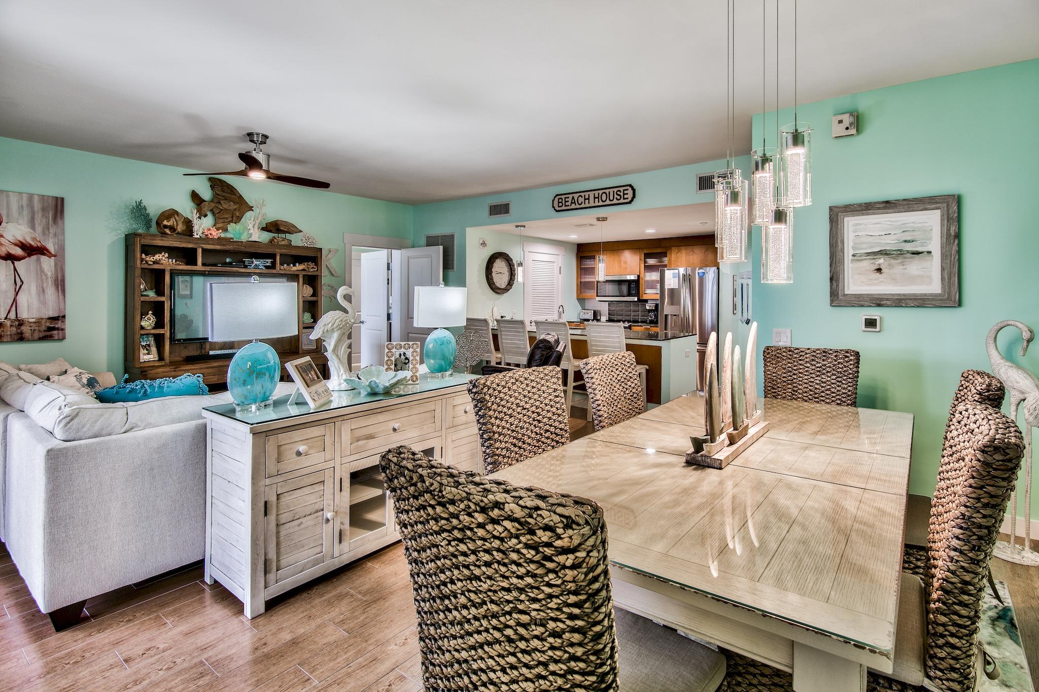 Newly updated and freshly decorated, this 2 bedroom 3 bathroom property offers incredible views of the Choctawhatchee Bay and delivers a sense of privacy from the oversized covered balcony. Rarely do these larger bay facing units come available. This unit has an attached studio which acts as a lockout affording the property to be used in its entirety as a 2 bedroom condo or used and rented separately as a 1 bedroom condo and a single studio unit. Upgrades include new appliances, plantation shutters, wood-look porcelain flooring, interior paint and new furnishings. Bahia is located in the heart of the Grand Complex within The Village of Baytowne Wharf, a year-round pedestrian village with shops, dining, playground, live music and more. Owners have access to the private Solstice Club on the  bay, an amenity for owners and their guests, featuring outdoor barbecue area, kitchen, screened porch with gas fireplace, indoor bar, flat screen TV and comfortable seating inside and out. The Grand Sandestin community also offers a resort style pool, hot tub and fitness center. As an owner in Sandestin, you will enjoy access to miles of sandy white beaches, 4 championship golf courses, The Village of Baytowne Wharf, full service marina, tennis center, walking and bike trails, and a professionally staffed fitness center with spa.