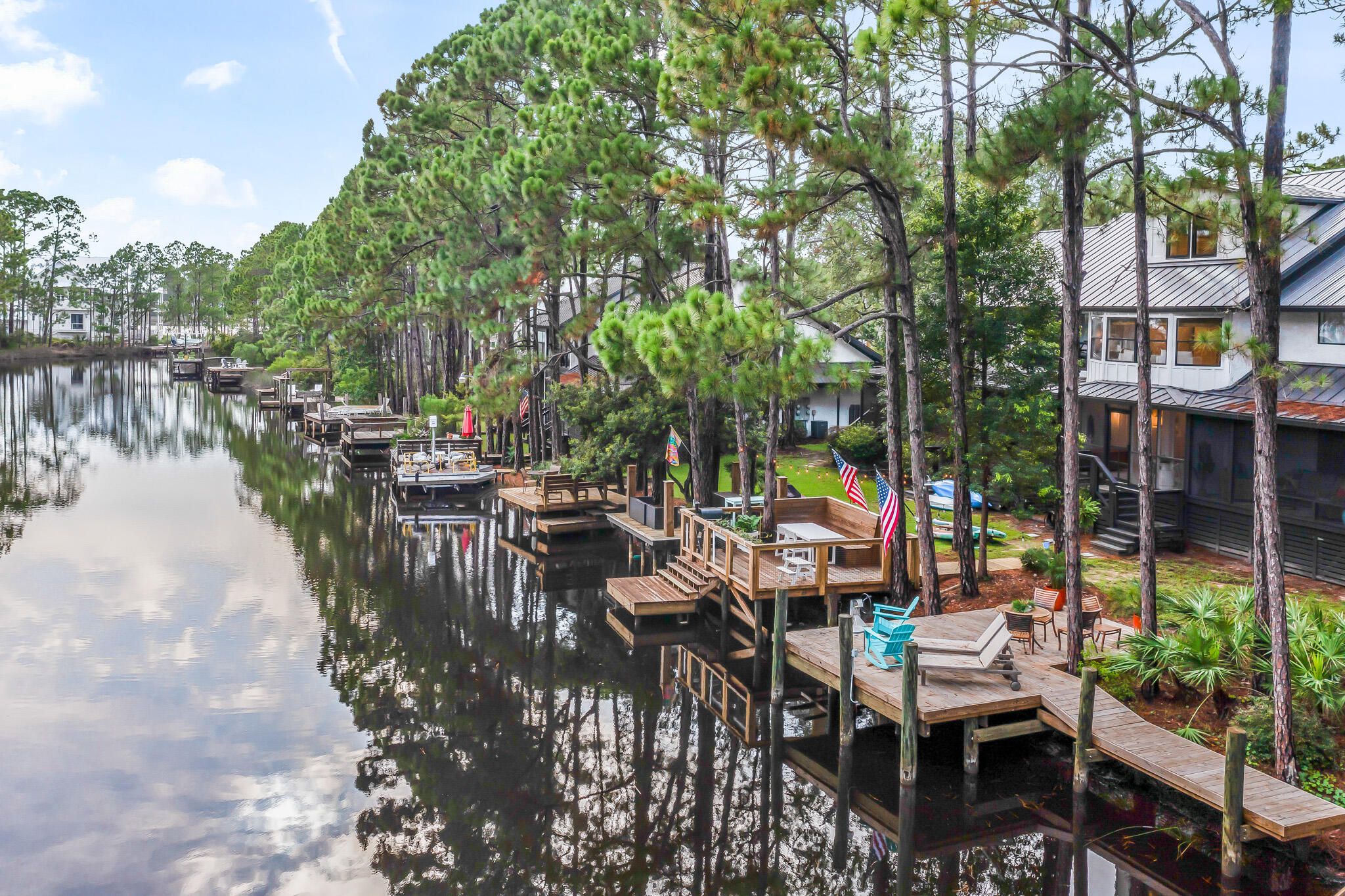 Experience the rare blend of lakefront tranquility and coastal luxury at this beautifully renovated 3BR/3.5BA townhome on Eastern Lake in the heart of Seagrove Beach. Proven Rental history over $95k. Thoughtfully redesigned with upscale finishes and a breezy, modern aesthetic, this light-filled retreat offers a private dock with direct lake access to the Gulf, and easy walk or bike access to several premier beach entry points. The open-concept layout includes a chef's kitchen, designer furnishings, a serene screened-in porch, and spacious accommodations for up to eight. Ideally located just minutes from Seaside, this exceptional property is perfectly suited as a primary residence, refined vacation home, or high-performing investment in one of 30A's most coveted coastal dune lake settings.