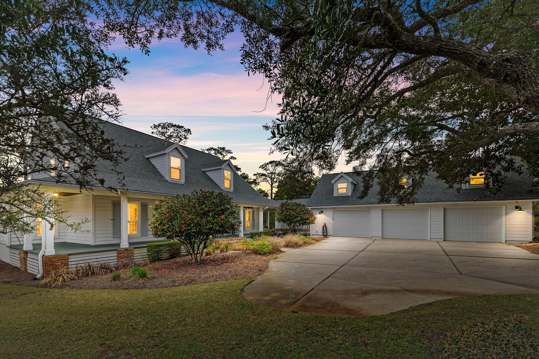 Welcome to Beachfront living at Parish Point. This is a one acre hidden gem property in the private and secluded Santa Rosa Sound. The property consists of main house featuring 4 bedrooms and 3.5 baths while the detached garage/guest house includes a 3 car garage with second floor guest house style in-law suite which consist of 1 bedroom/living,1 bath and kitchenette. The house also has expansive 20 foot ceilings in the living room with a cozy gas fireplace where you can enjoy the waterfront view beyond the picturesque windows. These breathtaking views frame the salt water swimming pool and Santa Rosa Sound. The property has its own private beach and renovated private dock house with boat lift. The backyard is entertainment ready with beautiful landscape lighting, trees & dockside shower. The home also comes fully furnished with designer furniture and is truly ready for your Beachfront Life experience. Buyer to verify all including square footage of property.