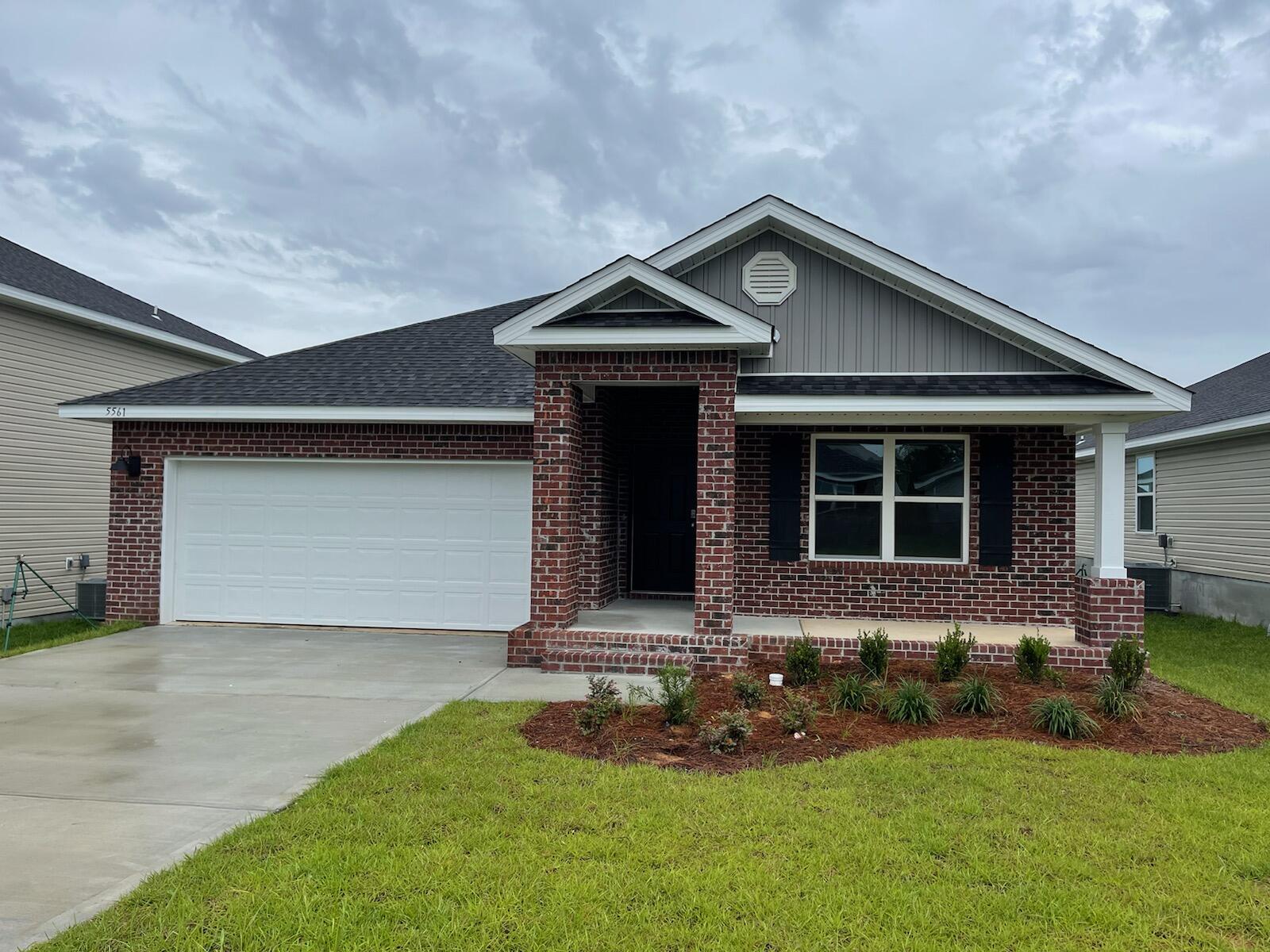UNDER CONSTRUCTION NOW!  The Cali is one of our most popular  designes featuring 4 bedrooms, 2 baths, covered back patio & 2 car garage.  Ktchen features a nice island bar, stainless appliances,smoothtop range, built in microwave, quiet dishwasher & awe some open design perfect for entertaining. Beautiful wood look flooring throughout with Friese carpet in the bedrooms and the Smart Home Connect System is also included with your video camera doorbell/keyless entry & more. Bedroom 1  & the adjoining bath features a walk in closet, double vanity sinks and large 5' shower. All Brick stylish craftsman home at an affordable price the NEW PATRIOT RIDGE community with sidewalks, underground unitilitis and even a nice community POOL for your enjoyment.