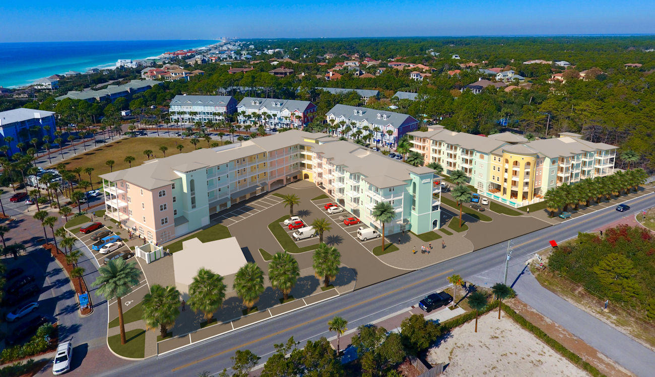 For the first time in over a decade you have a spectacular opportunity to purchase pre-construction condominiums at Gulf Place! Currently accepting Reservations with a refundable $10,000 Deposit. Gulf Place Residences will have two phases: The first, Phase One will offer 40 well-appointed residences. The second phase of 30 condominiums will be released at a future date. Beautiful two and three bedroom floors plans available featuring 9' and/or 10' ceilings, open floor plans with kitchen island and breakfast bar, quartz or granite countertops, stainless steel appliances, porcelain tile flooring, recessed lighting, and balconies offering a variety of views! The construction will consist of concrete between floors and walls! Both phases will enjoy living the Gulf Place/30-A lifestyle