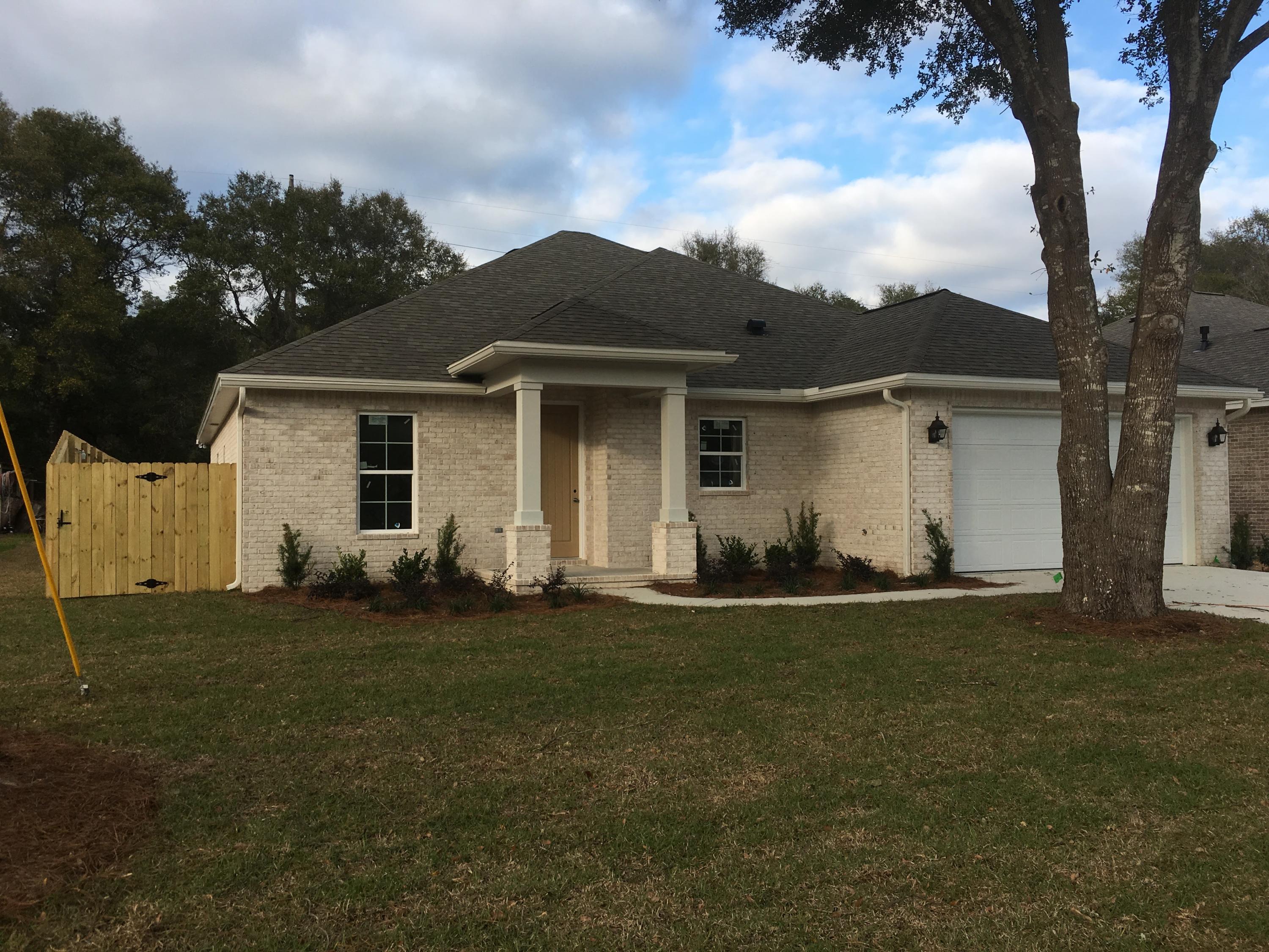 Quality new construction by premier builder! Minutes from Eglin AFB and the Destin beaches. Three bedroom, two bath open concept home with exquisite attention to detail! The features and specifications to include 42'' Legacy cabinets, Kenmore stainless appliances, laminate wood flooring throughout (tile in laundry and bathrooms), Benjamin Moore paint, granite or solid surface tops in kitchen and bathrooms, irrigation system. Call now to find out more!