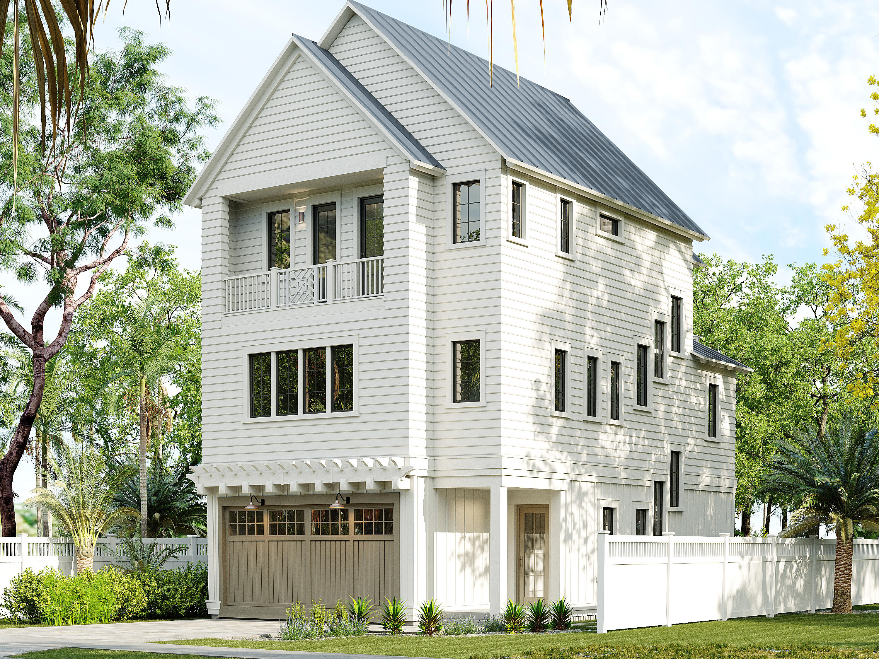 Nestled within the thoughtfully developed community of Grande Pointe, this exquisite three-story residence by 30A Builders seamlessly blends coastal design with contemporary elegance. Offering over 2,900 square feet of heated living space, the home is thoughtfully designed across three spacious levels, delivering a harmonious balance of style and function. Inside, rich hardwood flooring flows throughout, complementing the 10-foot ceilings and tongue-and-groove wood accents that add warmth and character to the home. With the convenience of an elevator designed to service all floors.

The heart of the home is a beautifully appointed kitchen featuring custom cabinetry, a 48'' range, dishwasher, and  large pantry. Estimate completion date end of May 2026 The open-concept layout continues into the expansive great room and dining area, ideal for gathering and entertaining. The living room features a sleek horizontal fireplace and French doors that open to the first-floor balcony, creating a seamless connection between indoor comfort and outdoor relaxation.

The third-floor primary suite serves as a private retreat, complete with a large walk-in closet, dual vanities, and balcony access. Two additional bedrooms and tastefully designed bathrooms ensure comfort and privacy for family and guests alike.

Step outside to discover your private backyard oasis, featuring lush landscaping and a generously sized pool perfect for cooling off or lounging under the sun. Exterior highlights include board and batten siding with mitered corners, standing seam metal roofing, and charming wood arbors. Enjoy multiple outdoor living areas, including covered porches and balconies on every level. From its curated interior finishes to its idyllic setting in Grande Pointe, this home is a rare blend of craftsmanship, comfort, and coastal sophistication.