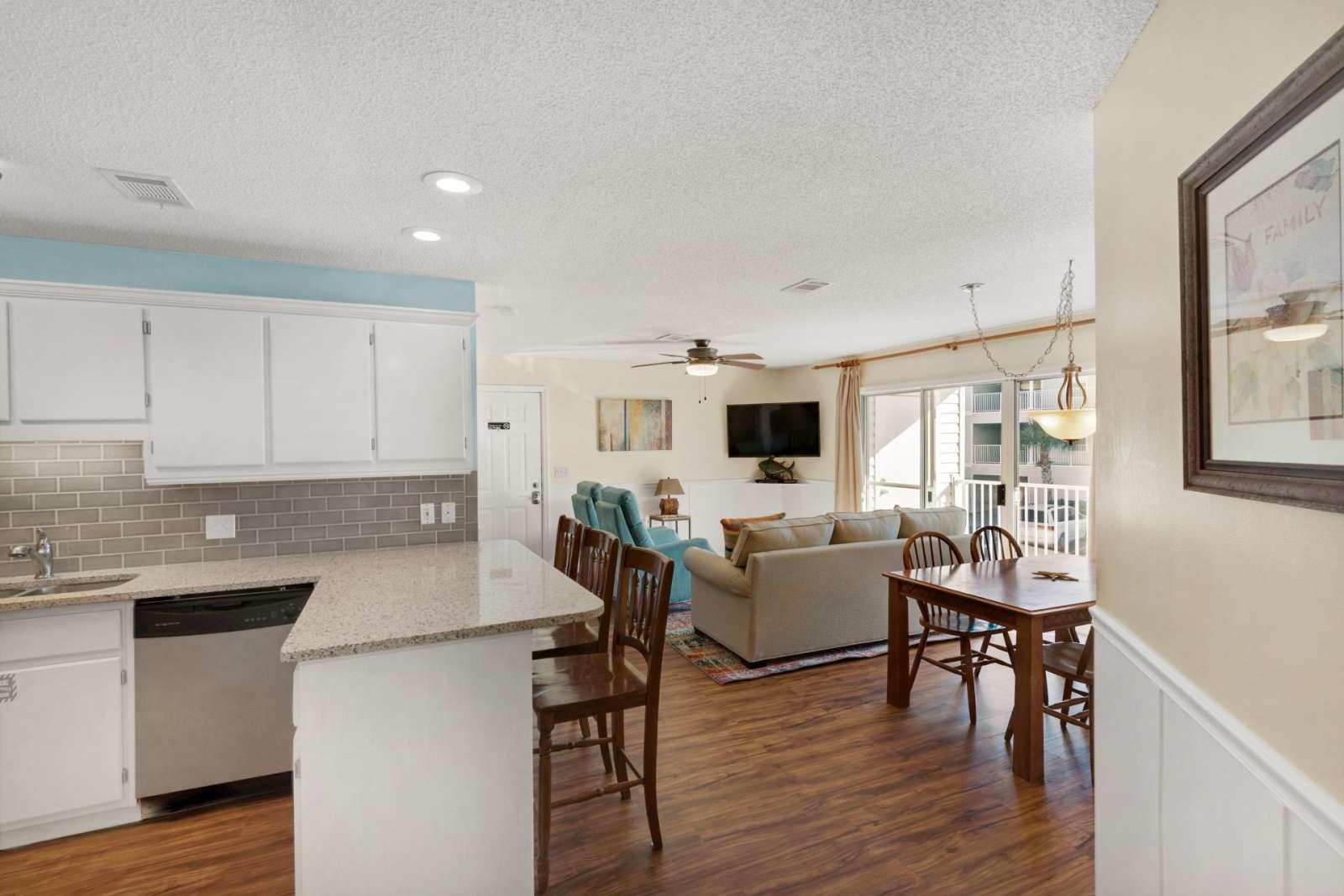 BEST DEAL for a condo South of 30A. Perfect location as it's only steps to the beach. This large condo is TURNKEY READY, has 3 bedrooms and 2 bathrooms which gives you plenty of space, you will love the UPDATED KITCHEN AND FLOORING, terrific furnishings and decor are idle for owner use or as a rental. Beachside Villas has two wonderful community pools, tennis and shuffle board courts and a clubhouse for the enjoyment of you and your renters. With a perfect location close to the beach, bike trails, restaurants and shopping, this condo offer everything you want from your 30A experience. Call today for a private showing.