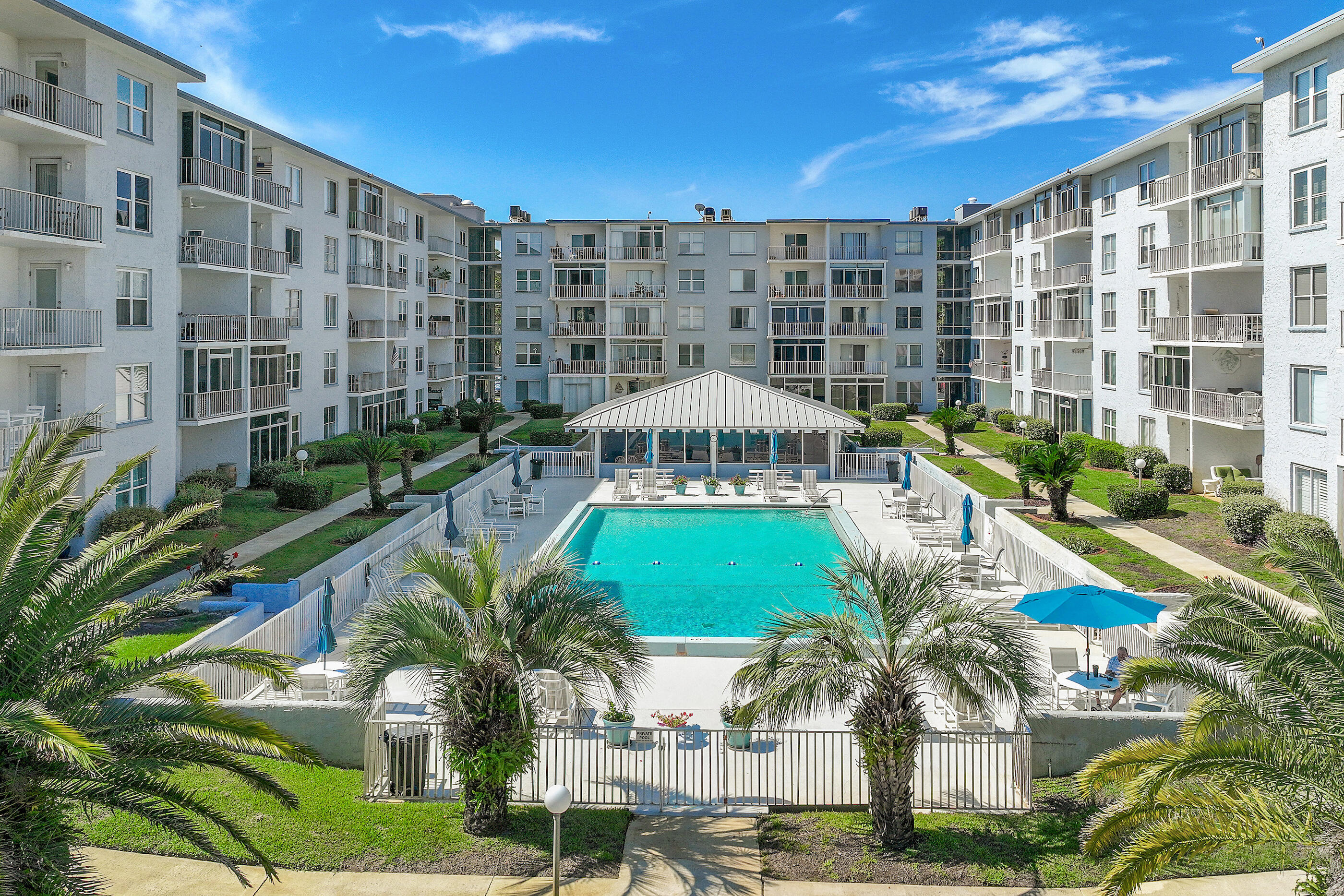 Bayfront living--an opportunity that rarely comes available. This beautifully updated first-floor 1BR/1BA condo in Destin is fully remodeled with brand new appliances, new kitchen counters,  new floors, new bathroom vanity, new toilet,  and ready for immediate enjoyment. The enclosed porch adds valuable extra living space and offers easy walk-out access to the parking area, eliminating the need for stairs or elevators. A private storage unit is also included for added convenience.  HVAC and water heater are approx. 5 years old! 
Residents enjoy access to a large community pool, generous parking, and a community room. Centrally located, this condo places you close to the new Publix, post office, Destin's renowned fishing harbor, and the area's iconic sugar-white beaches bringing the best of coastal living right to your doorstep.