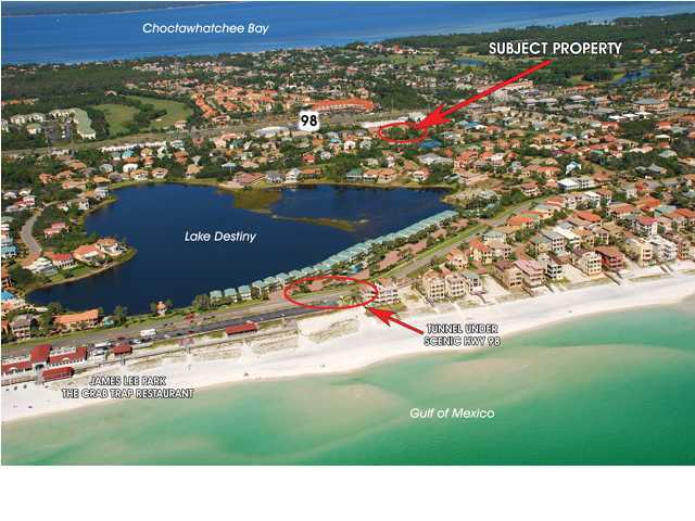 One of the last remaining buildable lots in the finest, gated beach community in Destin, Destiny East! The adjacent lot is for sale as well (MLS#581922), for a builder to enjoy the economies of scale involving of in-line building sites, or perhaps one estate-sized lot for your dream custom home! Destiny East offers fabulous amenities!