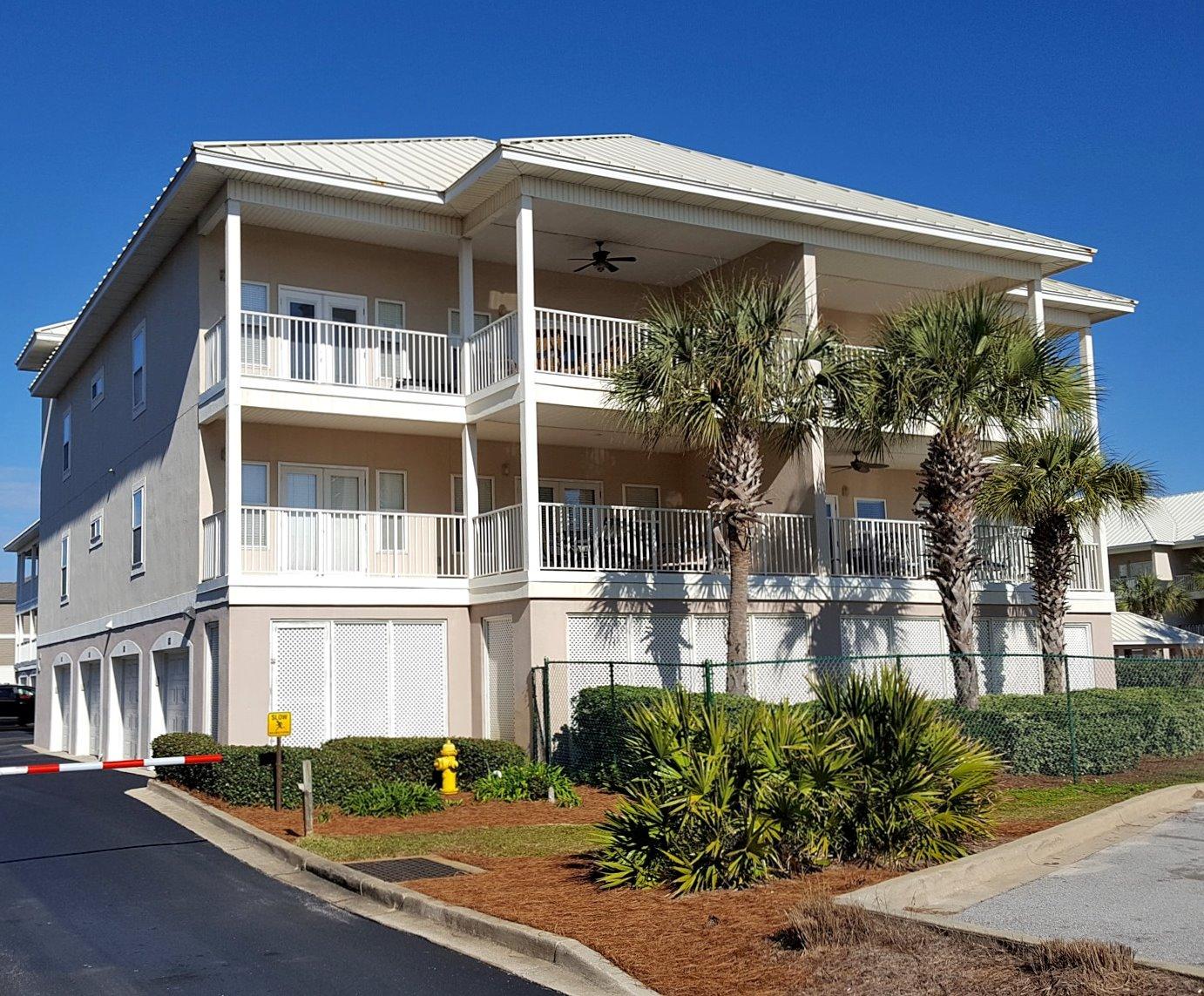 BEAUTIFUL TOP FLOOR, END UNIT FACING THE GULF OF MEXICO AND WALTON COUNTY BEACHES. Very rarely does a unit in the low-density, gated condominium community of Pavilion Palms come on the market and even rarer is the prime location of Unit 205C. 10' ceilings with crown molding and tiled floors in main areas enhance this 3 bedroom, 3 bath open floor plan with large balcony offering splendid gulf views. The kitchen is appointed with granite countertops, breakfast bar, stainless steel appliances and opens into the living room all with gulf views via the large south facing balcony. The master suite also has gulf vistas with access to the balcony along with walk-in closet. The master bath offers double vanities, and separate shower and tub. Pavilion Palm owners enjoy assigned deep garages and extra outside storage rooms along with a beautiful private pool. This would make an ideal vacation rental, primary home or second home with convenient location to Scenic Gulf Drive bike/pedestrian paths; beach accesses; beach side restaurants; shopping and entertainment. Come see the many amenities this condo has to offer and enjoy the lifestyle of South Walton Beaches.
See Remodel/Upgrades list in Documents