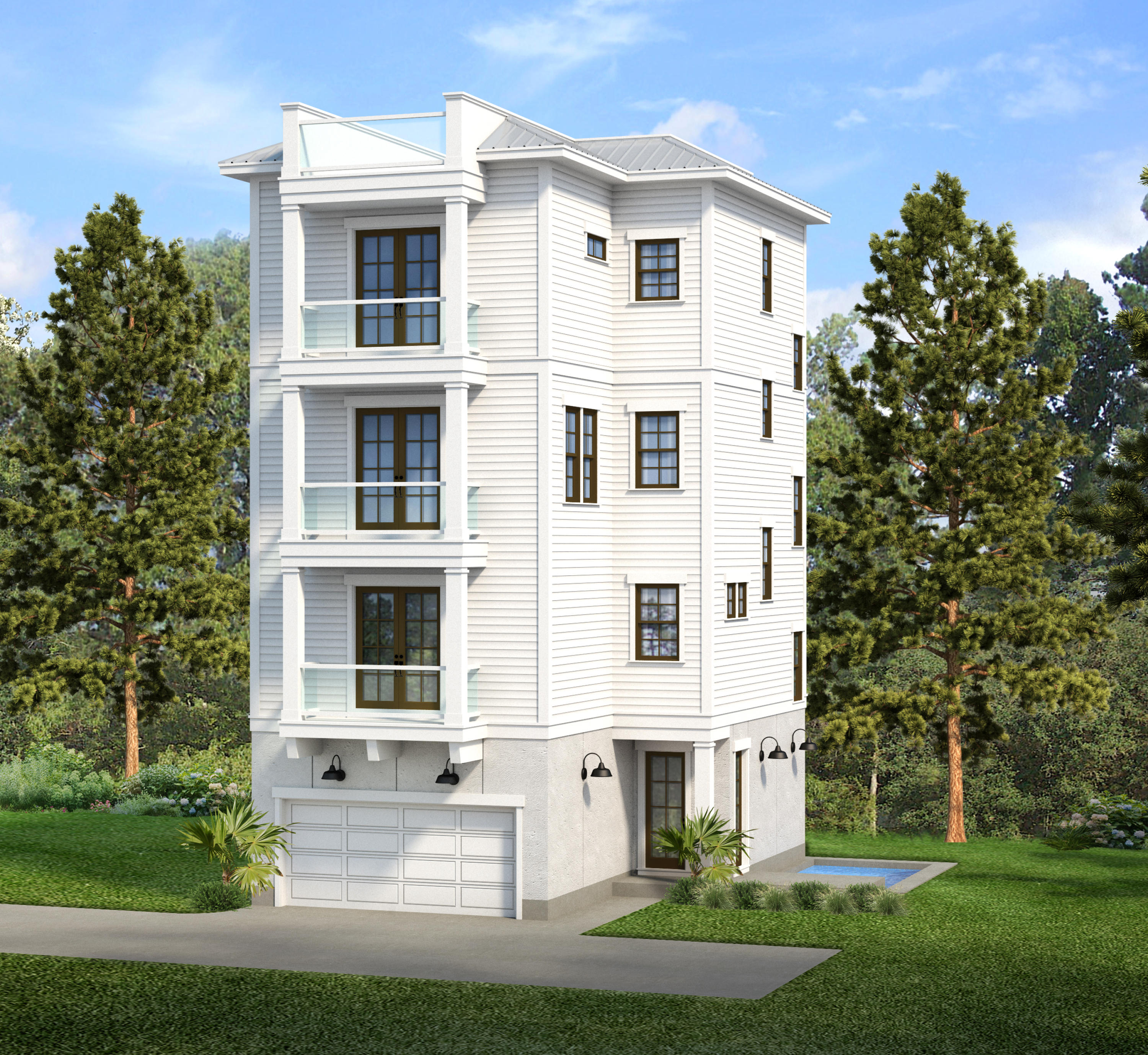 NEW CONSTRUCTION OPPORTUNITY IN SEAGROVE BEACH WITH DEEDED BEACH ACCESS.  Lot 7 has a unique floor plan with balconies on every floor and huge open air roof deck with views of the Gulf of Mexico & State Forest Preserve.  Each home boasts a two-car garage and private pool with patio. HOME FEATURES: Four Stories with an Open Air Roof Deck with a Total Living Space 3,822 Square Feet (3,181 H/C) - Open air Roof Deck (1,144 SqFt) - Two Car Garage – Ground Floor Porch & covered Porch - Elevator Access to four levels – Five Bedrooms with Five Full Baths and One Half Baths - Masters located on Fourth Floor and opens to Covered Porch - Living Area located on Third Floor with Living Room opening to Covered Porch - Luxury Appliances Package. Call today to schedule your appointment. This seven unit, single family residential development is located on the Eastern side of Seagrove Beach on Scenic Highway 30A in South Walton, Florida.  Each residence has a garage, private pool, Gulf Views and dedicated beach access. Seagrove East offers owners a quiet and exclusive lifestyle. Enjoy gorgeous sunsets and the soothing sound of the surf from your Gulf view home.  Eclectic restaurants and shopping are only a short distance away. Lots 1 through 6 have similar floor plans and lot 7 has a unique floor plan.   Experience the best of Seagrove Beach in this luxurious new development.