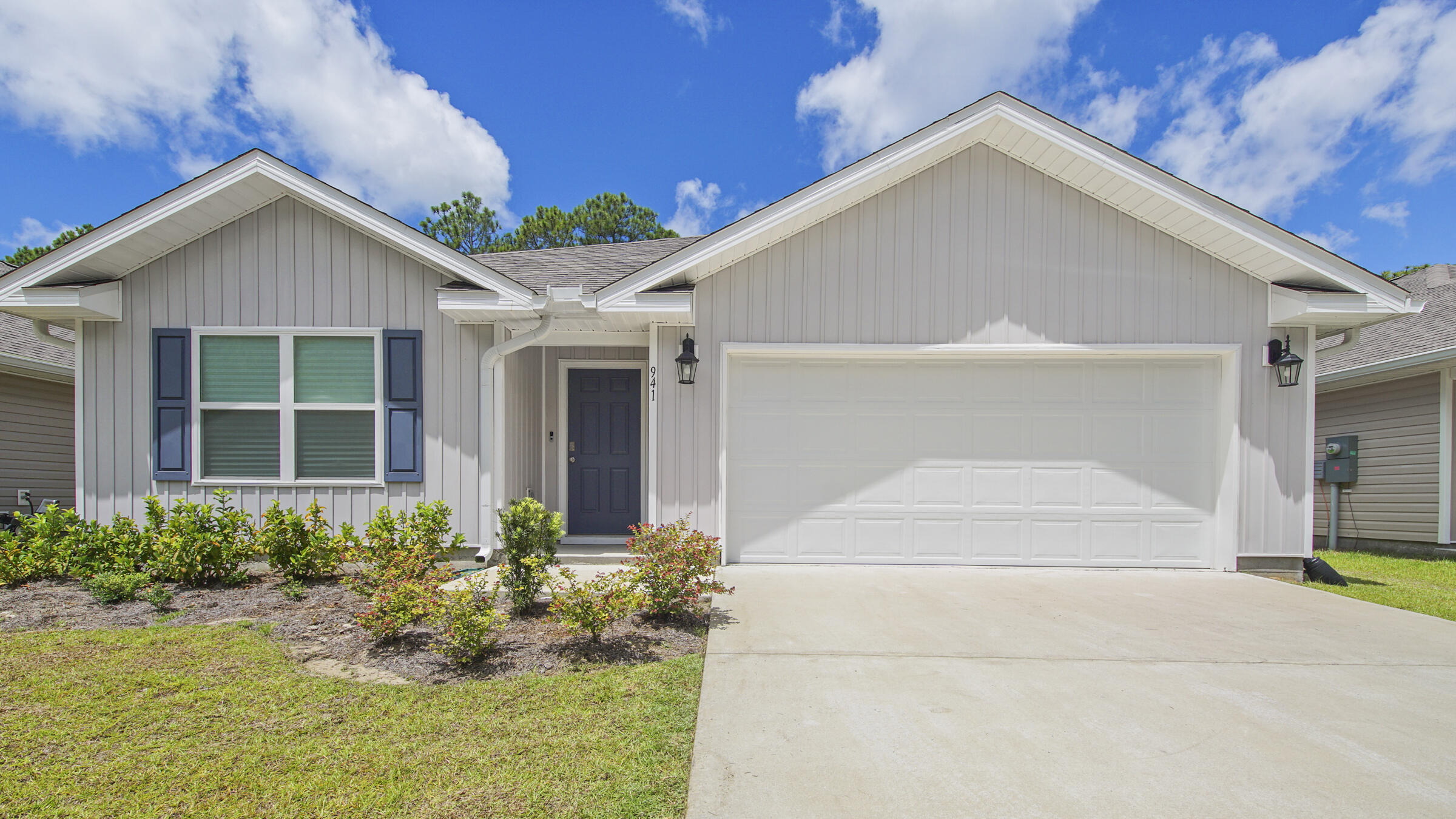 Built in 2021, this immaculate, never rented home in Tomahawk Landing boasts 4 bedrooms, 2 full bathrooms, a 2-car garage and charming curb appeal.  Owners recently updated the kitchen and bathrooms with quartz countertops, new sinks and faucets. The backyard was fenced in for privacy and a huge deck was added, perfect for entertaining guests.  The garage was painted giving it a polished look. Enjoy other finishes such as stainless appliances, shaker style cabinetry, Vinyl flooring, huge pantry, and a large living room.  Located minutes from the beaches of South Walton, Choctawhatchee Bay, shopping, restaurants and more, make this a great find!  Perfect for a primary home, second home with low maintenance, or investment opportunity as a rental Home is currently under contract but back up offers accepted.