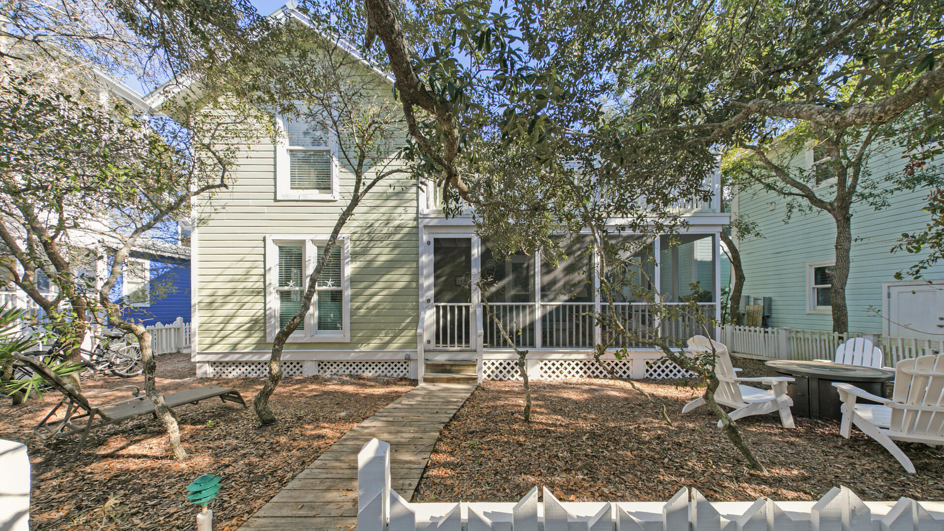 This quintessential Seaside cottage has recently been updated, and is an excellent escape for all that Seaside and the Emerald Coast have to offer. This cozy cottage boasts very functional living space as well as great porches and separate fire pit area. This could be an ideal second home and it has excellent rental history. Inside the cottage you'll find an inviting living room. A short hallway away is a full kitchen with upgraded stainless steel appliances, designer cabinetry, and black corian countertops. You will also find a comfortable dining area to sit and enjoy a nice meal. A European designed full bathroom (shower only) downstairs alongside the washer/dryer and an outside shower complete the main level. Upstairs you'll find your two bedrooms. The master bedroom has a king bed and French doors that take you out to your own private balcony. The second bedroom sleeps 4 with one full bed and two twins. Located in the hallway is another beautifully updated and large European designed bathroom with shower and vintage free-standing bathtub will allow you to enjoy a soak in style.