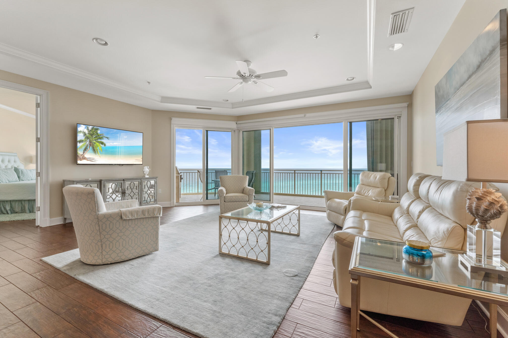 ''ABSOLUTELY PRISTINE'' !!
This Stunningly beautiful 3BR/3BA Villa in Grand Dunes is perfectly located on the 9th floor of the South Tower!
It is absolutely gorgeous, Everything in this Villa , from the hardware, to the cabinets and appliances, literally ''EVERYTHING''!! It is the most beautiful 3BR Villa in all of Grand Dunes!!
Features of this Villa include: Custom ''Leathered'' Granite countertops and kitchen Island, custom backsplash, Thermador Appliance Package, Custom Lighting and fixtures throughout, ''Faux'' Hardwood ceramic tile flooring in all living areas and bedrooms, all new cabinetry and hardware, Custom granite tops on all bath vanities, True marble floors and surround in all baths, Custom glass sinks in all baths, seamless glass in all showers, soaking tub and separate shower in Master bath, 8' solid wood interior doors, all lights on dimmer switches, Plantation shutters, new Washer and Dryer, built in office, built-ins in master walk-in closet, Sleep Number mattresses in the Master and Gulf Front Guest, "65" TV's in Master and Living area, all new ceiling fans, electronic Solar Shades in Living area,