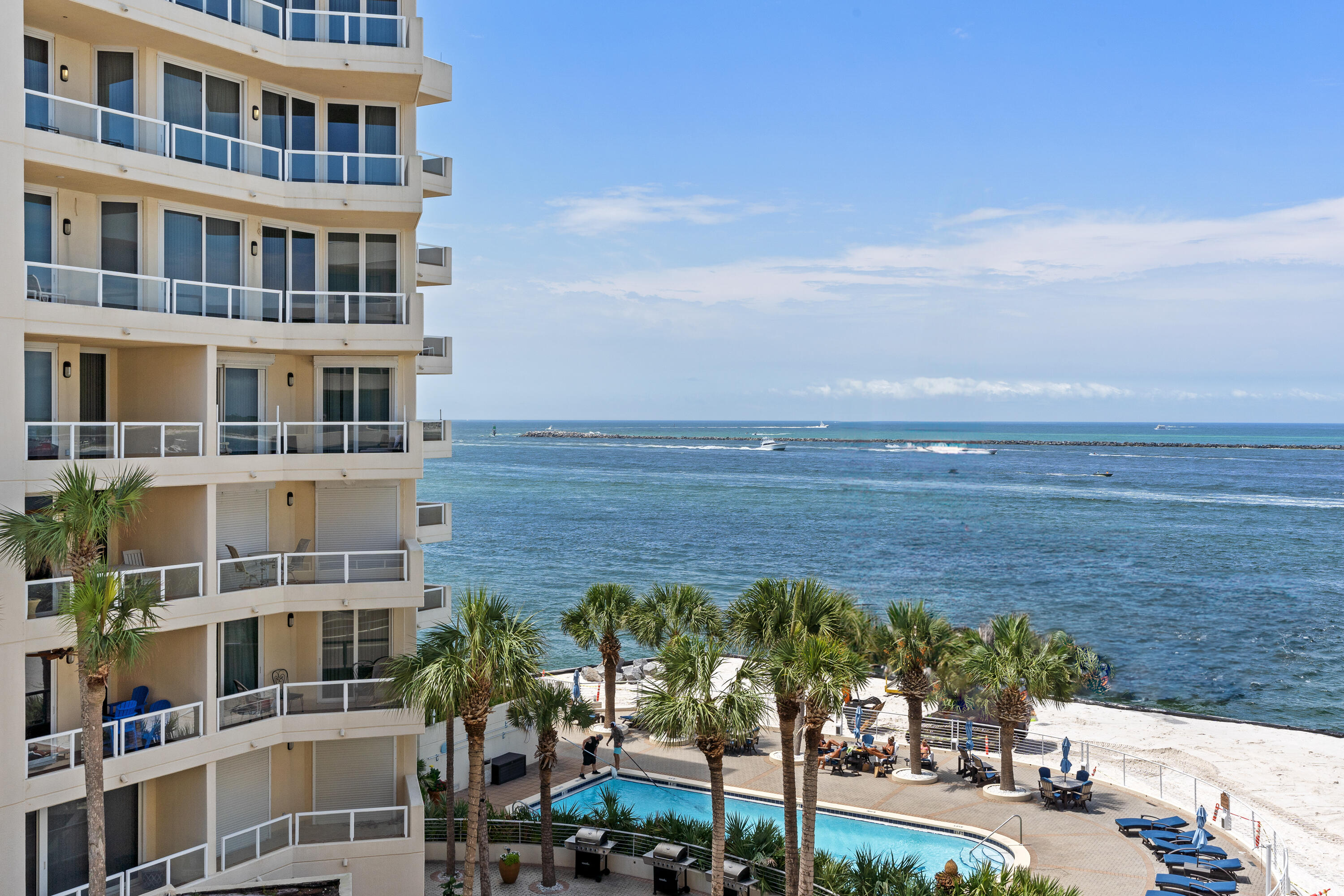 Welcome to East Pass Towers Unit 401 in the desirable area of Destin, Florida! This immaculately renovated condo offers breathtaking views that will leave you in awe. Perfect for a short-term rental with $60k in rental projections or can be used as a primary/secondary home. Positioned on the 4th floor, this unit captures the essence of coastal living with its bright and airy ambiance. Step inside to discover a tasteful blend of wood-tile flooring, elegant granite countertops, charming shiplap accent walls, and delightful coastal-inspired décor throughout. Prepare to be captivated by the mesmerizing vistas of the Gulf and East Pass from your own private balcony.

The beautiful living area seamlessly flows onto a generous balcony, allowing you to relish the magnificent scenery and soak in the refreshing gulf breeze. Additionally, both the guest room and master suite offer direct access to this captivating outdoor space.

Convenience is key, as this unit comes complete with a storage unit downstairs near the assigned covered parking space which is unique to this unit as not all units come with one. This unit will also be one of the few that will continue to have it's incredible unobstructed views of the water even after the condos next door are built.  The gated community of East Pass Towers goes above and beyond, providing an exceptional living experience with an array of fantastic amenities and on-site security officers. Take advantage of the beach to indulge in sun-soaked relaxation or enjoy a refreshing dip in the sparkling pool. Unwind in the inviting hot tub, and for those with a passion for boating, East Pass is right outside your balcony so you can watch the boats coming and going all day. They also just renovated the seawall and the elevators.  

Located just a short boat ride away from Destin Harbor, Crab Island, and the Gulf, this residence offers easy access to an array of water-based activities. Whether you're in the mood for a day of fishing or exploring the charming waterfront attractions, the possibilities are endless. Pets allowed for Owners :)

Don't miss the opportunity to own this remarkable unit at 100 Gulf Shore Drive, Unit 401. Schedule your private viewing today and experience the epitome of coastal living in Destin, Florida.