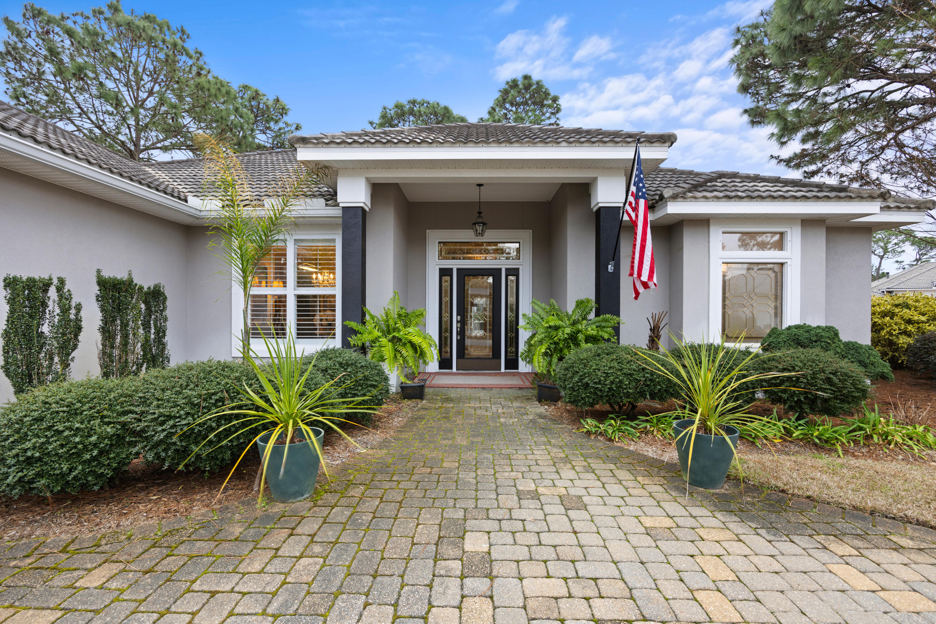 An Incredible Opportunity to own an Amazing Home in just the right location in Beautiful Emerald Bay!! Immaculately cared for with an Open and Inviting Floorplan that leads out to a wonderful pool and lanai. All on one level with a very functional and comfortable split bedroom layout, this home sits on a large corner lot that has a serene view of the sixth green and 7th tee box. Click on the photos to discover the upgrades this property has received along with the great curb appeal that it has. The Emerald Bay Lifestyle includes a Championship 18 Hole Golf Course, Gated Security, A Beautiful Community Swimming Pool, Guest House, & Rubico Tennis Courts. So many 'Quality of Life' Elements to be enjoyed! Don't  delay...come see it today...make it yours...and love it forever!! Please review the Supplemental Document for more important information