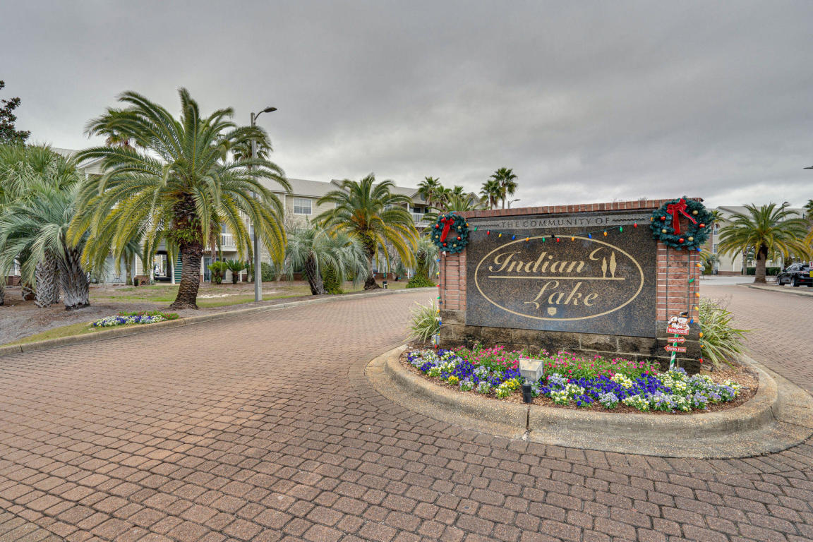 Affordable living in the heart of Destin. This 1BR/1BA unit features a nice sized living space with dining and balcony access.  Indian Lake amenities include a pool, gym, & picnic area. Just a short walk to the dog park, beach, shopping, entertainment, & more. Desirable living space with low HOA dues. Pool & fitness center. Close to shopping, entertainment & restaurants. Owners are allowed 1 pet as well as guest but must be approved by HOA.