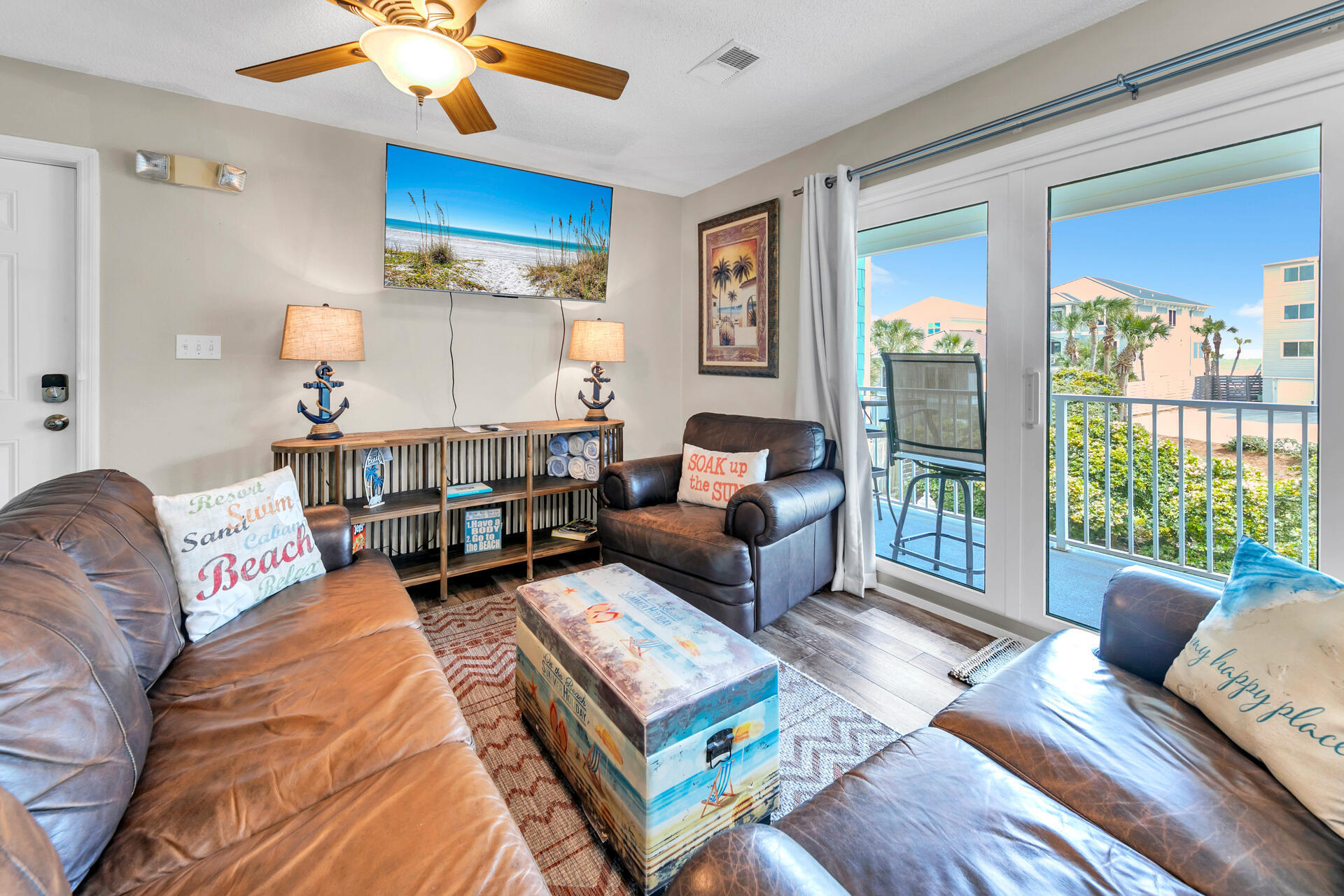 *ATTENTION INVESTORS: OWNER WILL PAY REMAINING COMMUNITY ASSESSMENTS IN FULL WITH ACCEPTABLE OFFER.  ALSO, OWNER FINANCING AVAILABLE.  THE LARGEST FLOORPLAN AVAILABILE AT BEACHSIDE VILLAS!!* Welcome to Beachside Villas 822 - Being sold fully furnished and turnkey ready. HVAC replaced inside and out in 2022, Water Heater replaced also in 2022. Being the largest floorplan at Beachside Villas you not only have an additional half bath, but you also have the luxury of an extended balcony. Offering Gulf Views, tasteful furnishings, and upgraded appliances such as the Speed Queen commercial grade washer and dryer, this condo lacks nothing! As you step inside the unit, you are greeted with luxury vinyl plank flooring, granite kitchen countertops, and all stainless steel kitchen appliances. The unit boasts 3 bedrooms, 2 full baths, and a half bath accessible from the open living space. The extended balcony which can be accessed from both the living area and the master bedroom offers the tranquility of the green space it overlooks as well as views of the Gulf.
The unit is located in Building 8 which is on of the two southernmost building at Beachside Villas. Only a short distance to one of the two nearby public beach accesses. Beachside Villas even runs a shuttle service during peak rental season to the huge County beach access at the end of San Roy Rd where Eastern Lake meets the Gulf.  All of the buildings at Beachside Villas have undergone recent renovation and now feature hardiboard siding, metal roofs, and new high impact windows and sliding glass doors. There are plenty of amenities including two pools, tennis/pickleball courts, shuffleboard and more. Two public beach accesses are located nearby along with Eastern Lake public park.

Beachside Villas is located south of Scenic Highway 30A and is minutes away from The Big Chill (formerly The HUB), Seaside, Watercolor, Rosemary Beach, and more. You must see to appreciate. Please set up your private showing today!