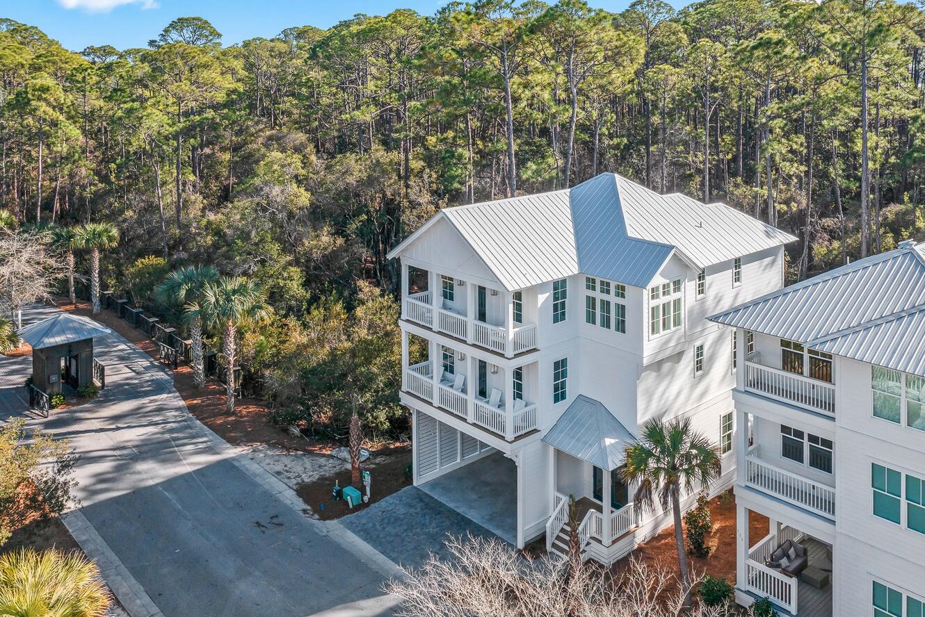 MUST SEE...This home is one of a kind. Generous parking with space for 4 cars. Oversized yard! Private bedroom on 1st floor with laundry on 1st and 3rd floors. ELEVATOR to 2nd floor kitchen, family, dining, nook, powder and balcony. The VIEWS from the 2nd floor are a must see. Ample storage throughout. 3rd floor with master suite plus balcony and 2 additional ensuite bedrooms. Fully furnished with top notch furniture and rental ready. Rental calendar already open and taking reservations. Construction complete February 2024. 
Great access to Inlet Beach or free tram service to Seacrest Beach Access. Tram picks up a few doors down. 30A Avenue, Watersound Origins, Seacrest, Rosemary and Alys. This is prime location.