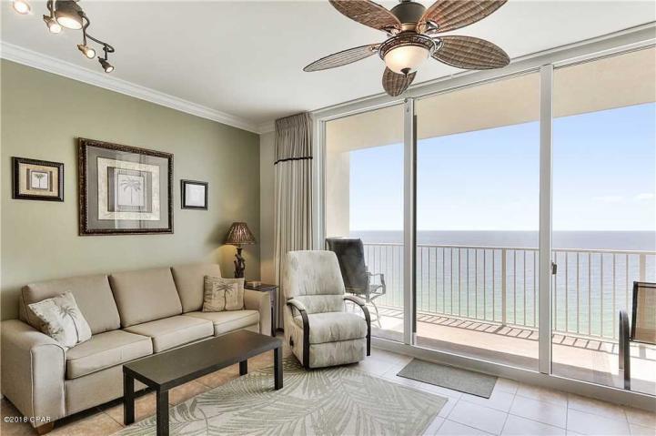 Imagine the sunrise and sunset views from the generous 18' wide gulf front balcony! This prime, 17th floor condo has been meticulously maintained and features a terrific floor plan with two spacious bedrooms, three full baths plus bunk room area. Located in the highly desirable '13 stack'. It is being sold fully furnished and rental ready! Upgrades and updates galore to include hard surface flooring throughout, additional closet space, custom tile backsplash in the kitchen, new Whirlpool kitchen appliance suite ('18) , freshly painted ('18), new interior and patio furniture ('18), and too many other improvements to list here  please see extensive list in documents section of MLS listing or inquire with listing agent.