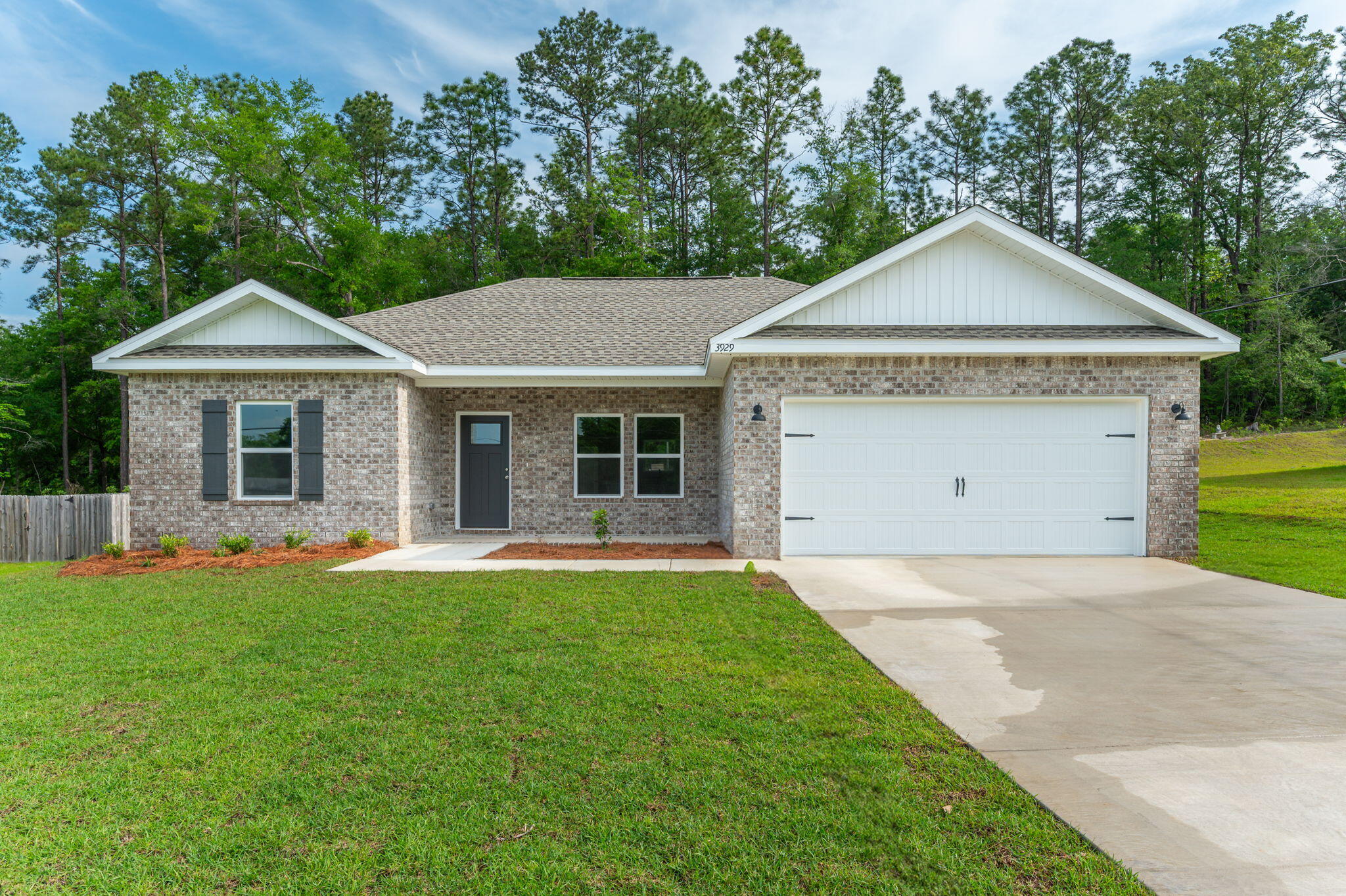 PRE-SALE OF BEAUTIFUL''ADALINE'' FLOOR PLAN - Upgrades include blinds and Luxury Vinyl Plank flooring thru-out. Mid August completion. Welcome to SOUTHERN DAY CHATEAU S/D IN BAKER FLORIDA! This all brick home features raised ceilings, recessed lighting, ceiling fans thru-out, luxury vinyl plank flooring, granite or quartz countertops, sprinkler system for the beautiful landscaped yard. Front porch for relaxing. Kitchen has white shaker style cabinets, work island w/bar seating, cozy dining area, pantry and stainless steel appliances. Owners bath has walk-in closet, double vanities, shower only. Photo of similar completed home, interior/exterior colors will vary, front elevation may vary.