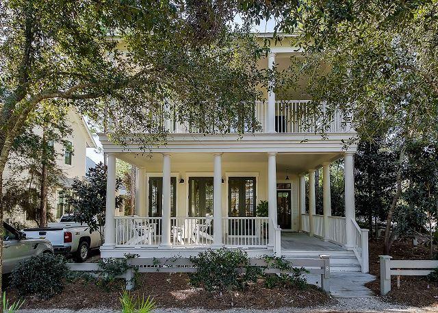This Allison Ramsey designed home is the perfect place to enjoy the NW Florida lifestyle.  This Watercolor beauty fronts Crossvine Park and has  preserve land in the back, the oversized corner lot is well positioned close to Camp Watercolor and all of the world class amenities the community offers.  Enjoy the outdoors from 1400 sq feet of outdoor porches with access from each bedroom.  Home has been recently updated and has proven to be a successful income producing property.