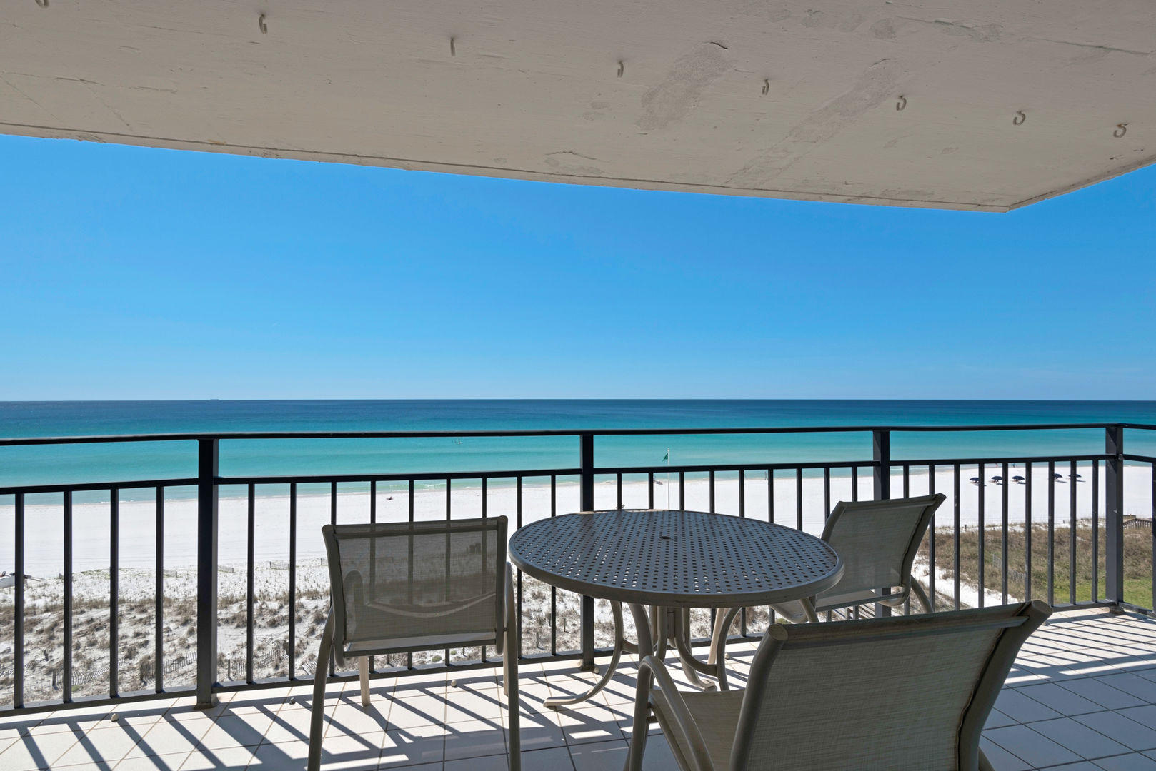 STEPS TO THE SURF AND SUN! DIRECT GULFFRONT END UNIT SITUATED IN ONE OF THE MOST DESIRABLE CONDOMINIUM COMPLEXES ON OKALOOSA ISLAND! Spacious open living area with soft designer colors, mirrored accent wall, tile flooring and sliding glass doors that lead out to the balcony where you can relax and enjoy the beach life. Dining area opens into the living area. Light and bright kitchen with granite counter tops, tile back splash, upgraded appliances to include a side by side refrigerator with ice maker and large breakfast bar. Waterfront master bedroom with a sitting area and sliding glass doors that lead out to the balcony. Two additional bedrooms each have access to bathrooms. Full size washer and dryer available. Great floor plan for easy full time living, second home or vacation rental. The Breakers features two pools (one of them is heated in the winter months) exercise room, party room, barbecue and picnic area, shuffle board, tennis courts, as well as a 24 hour front desk and security. Call today to schedule your viewing. Don't wait you can be enjoying carefree Gulf front living soon and the beach this summer.