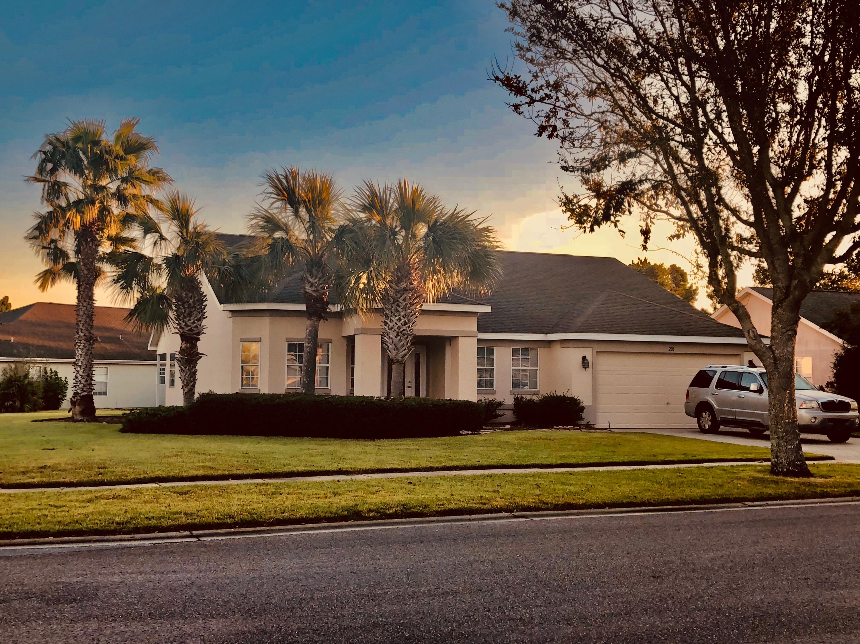 Must see 3 bedroom, 2 bath home on a beautiful corner lot located in Phase 1 of Palmetto Trace. Enjoy all this open floor plan home has to offer from the bright kitchen with breakfast nook that overlooks the large great room with built in fireplace to the spacious master bedroom with private ensuite. Then walk outside onto your covered patio and enjoy an oversized back yard or take a ride on the golf cart to one of two community pools. Palmetto Trace is also conveniently located next to all the attractions and restaurants of Pier Park, Frank Brown sports park, as well as quick access to the beach.
Buyer is responsible for verifying details about this property. All information is deemed to be accurate but not guaranteed.